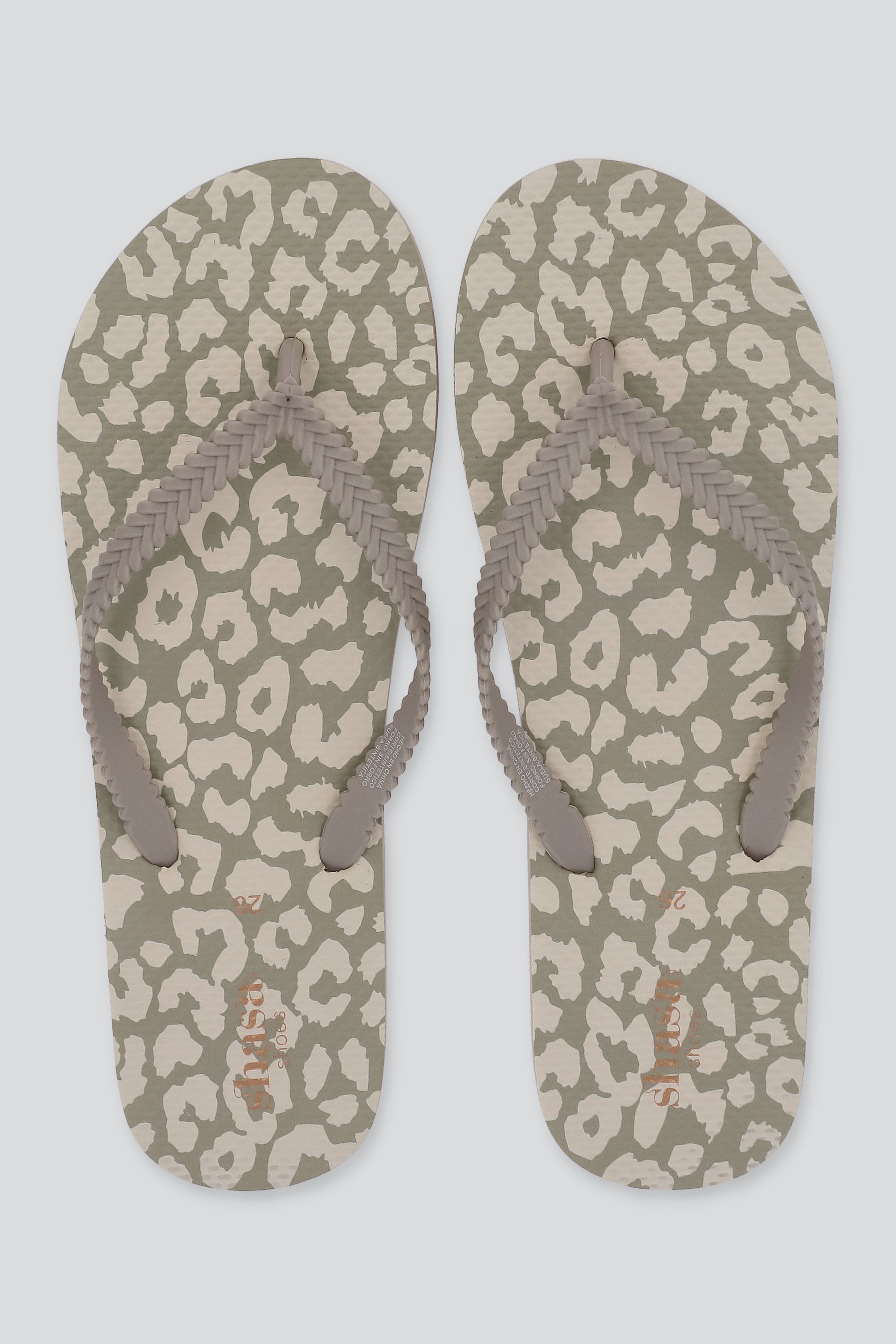 FLIP FLOP ANIMAL PRINT TAUPE