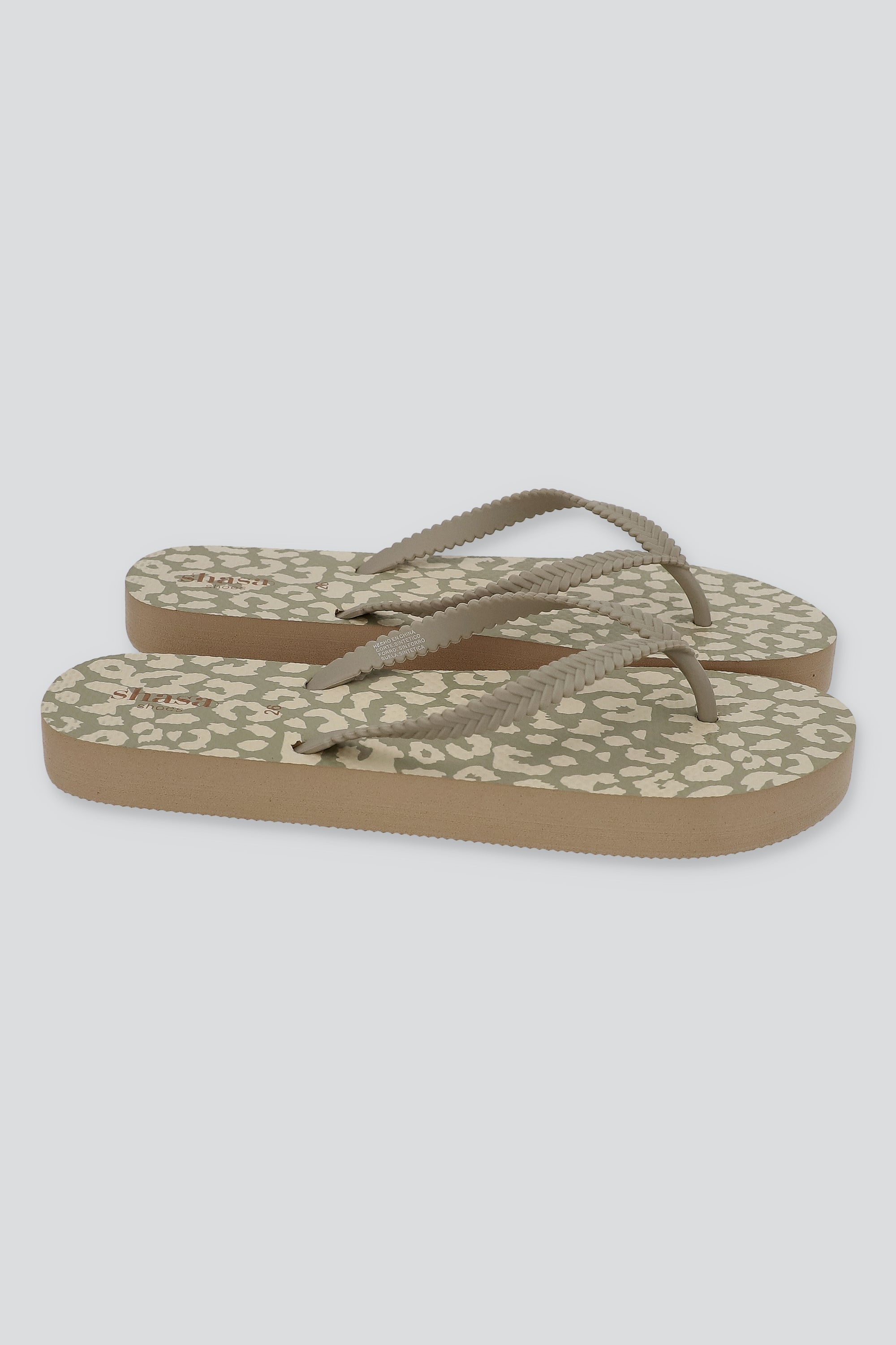 FLIP FLOP ANIMAL PRINT TAUPE