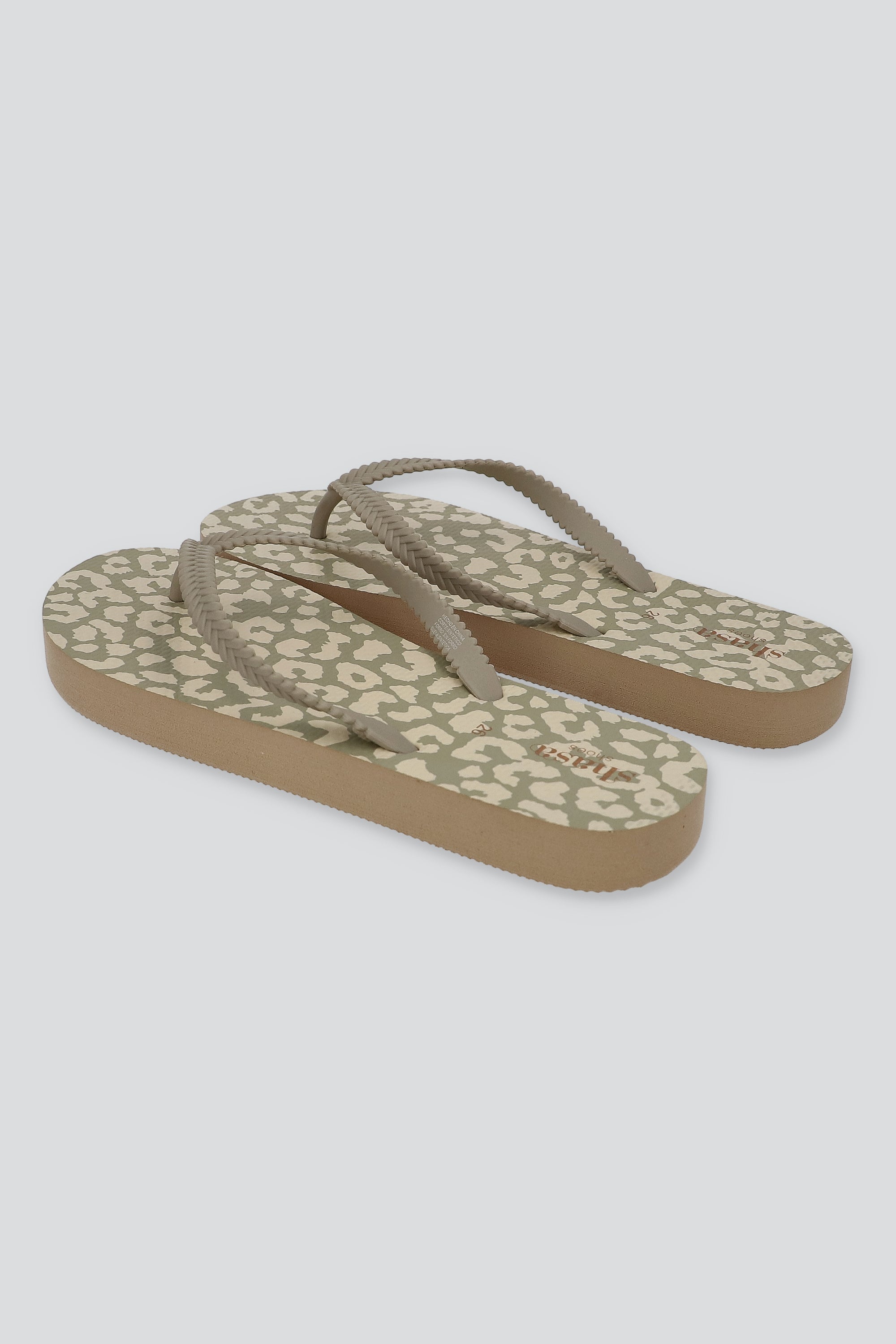 FLIP FLOP ANIMAL PRINT TAUPE