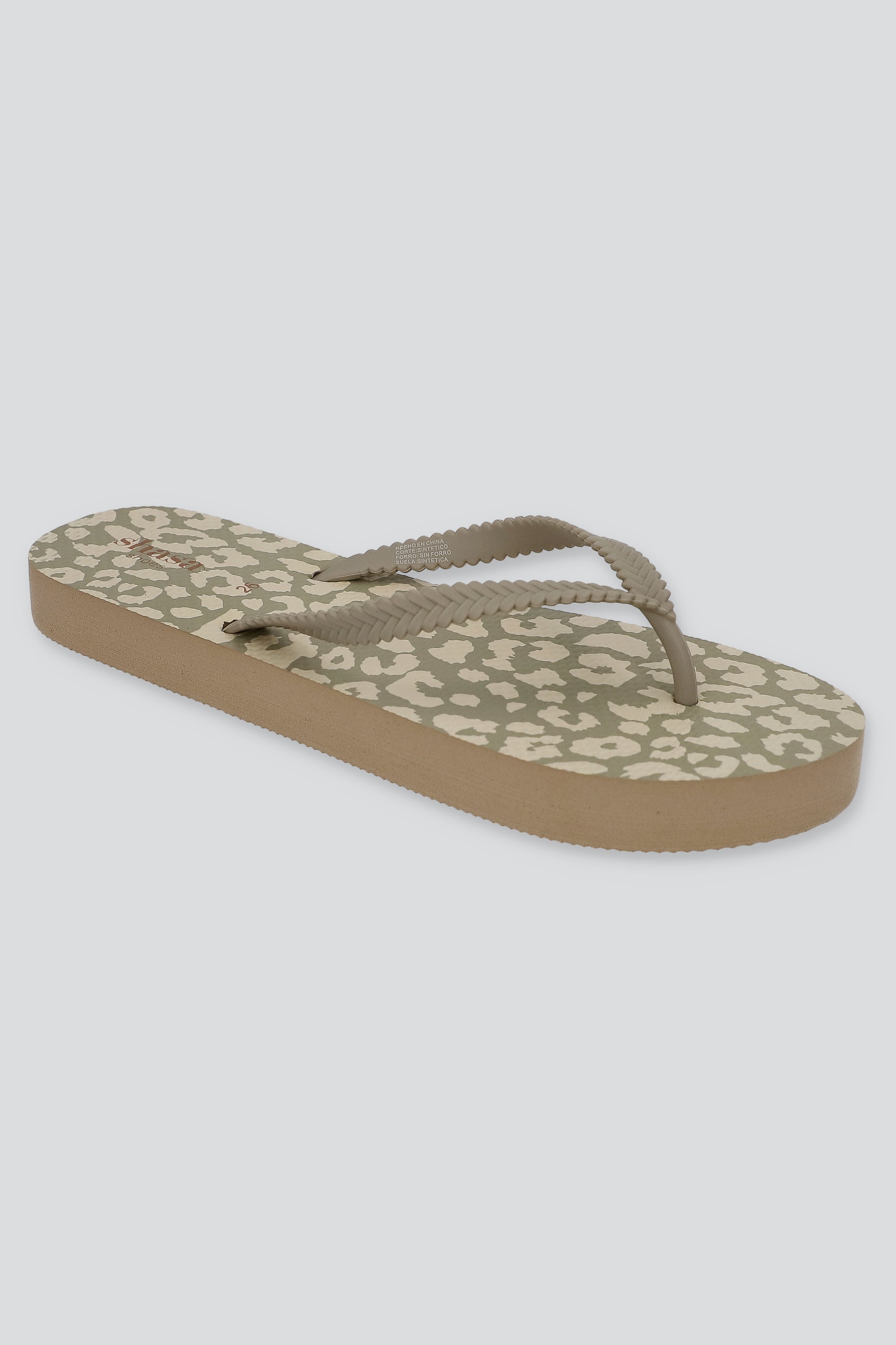 FLIP FLOP ANIMAL PRINT TAUPE