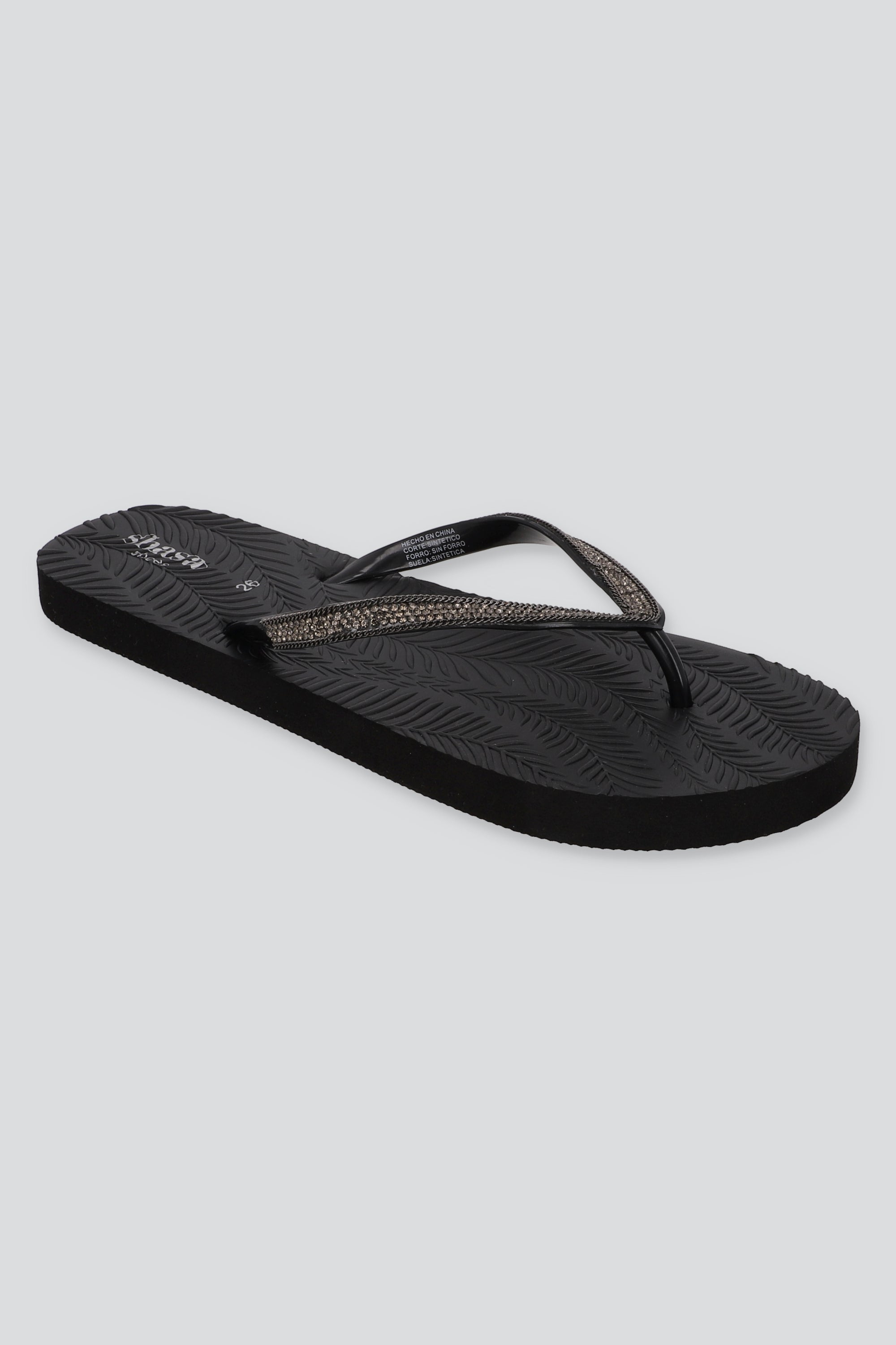 FLIP FLOP BRILLO ROCA NEGRO