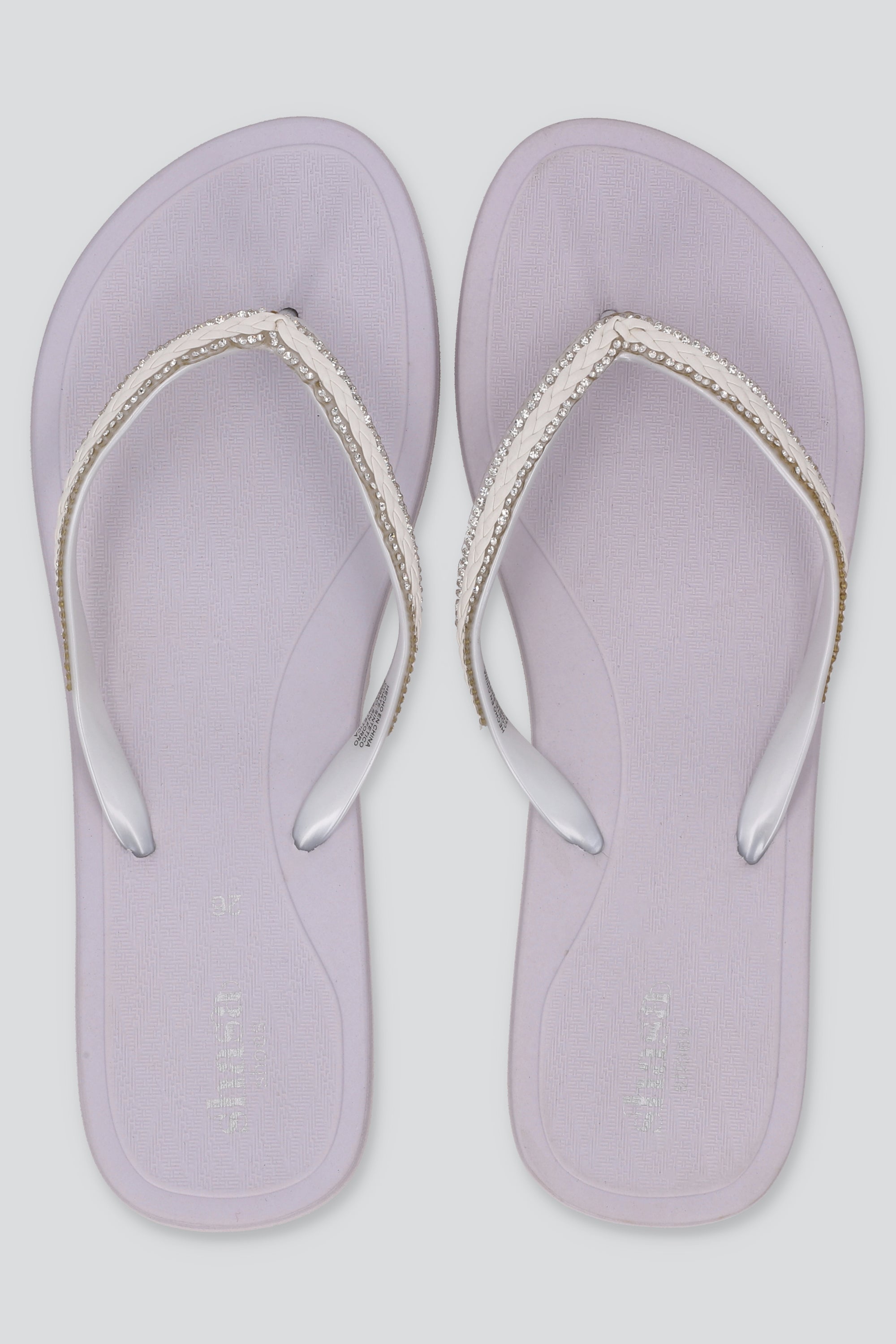 FLIP FLOP CHINELA TRENZA BRILLOS BLANCO