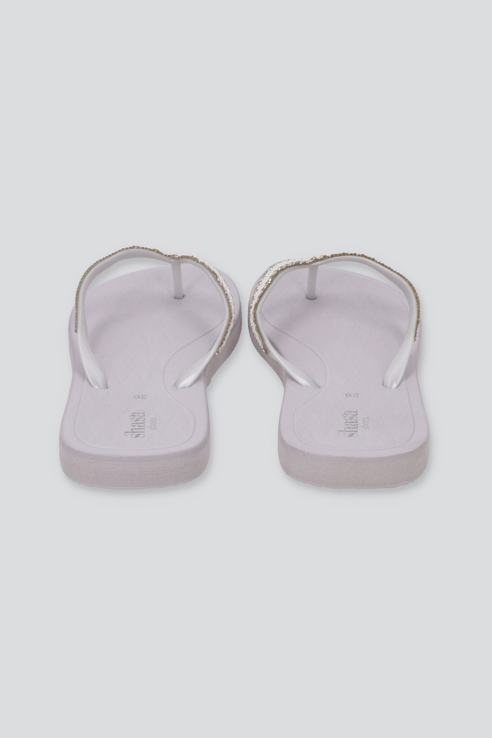 FLIP FLOP CHINELA TRENZA BRILLOS BLANCO