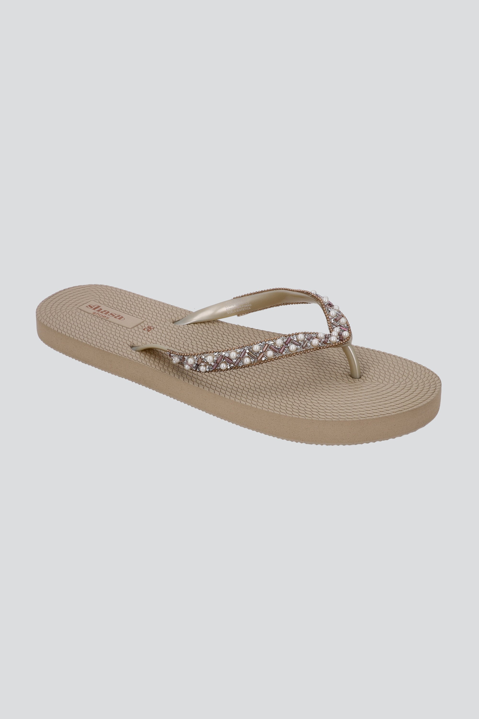 FLIP FLIOP BRILLO PERLAS NUDE