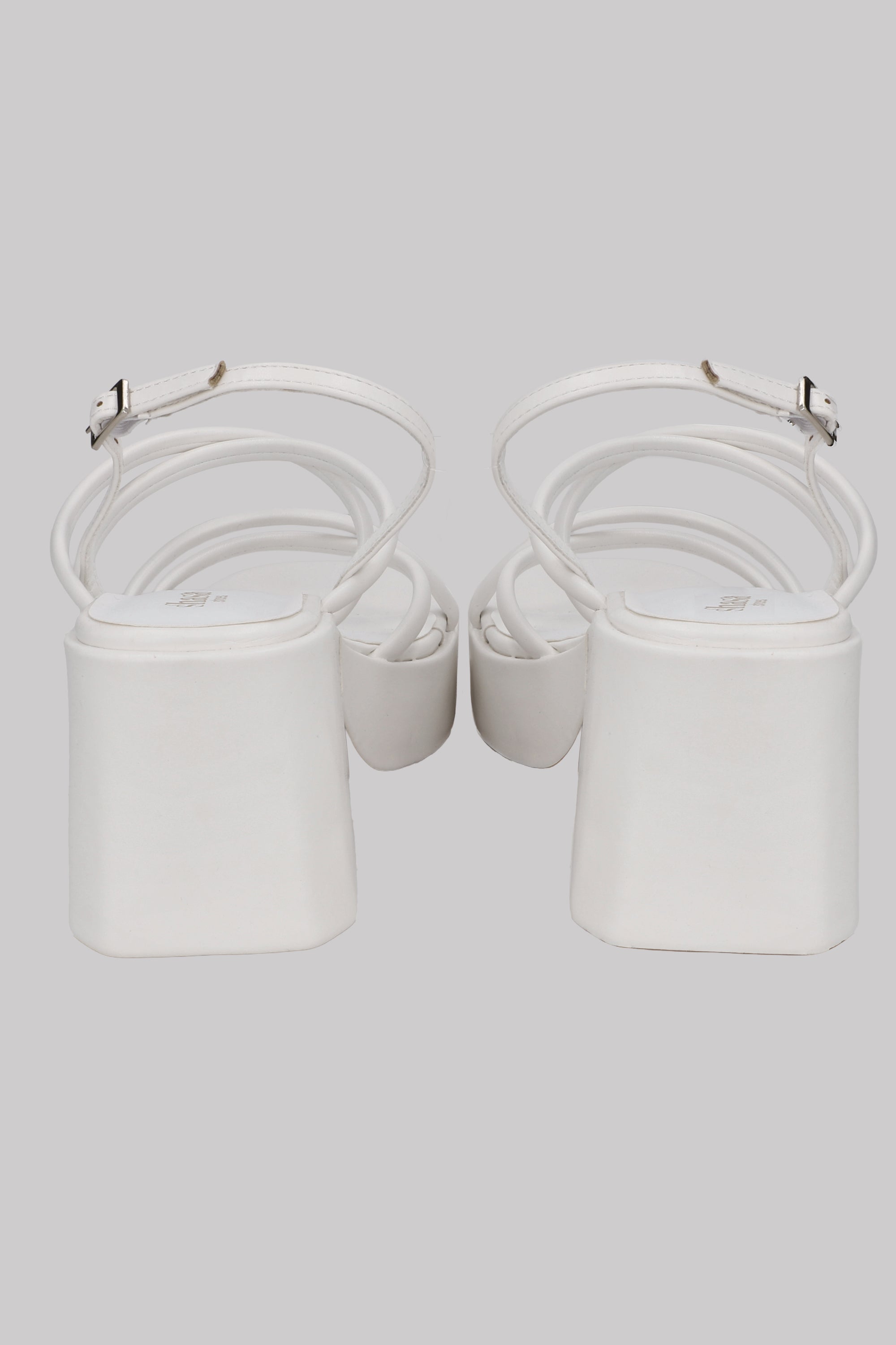 Tacón plataforma multitiras entrelazadas BLANCO