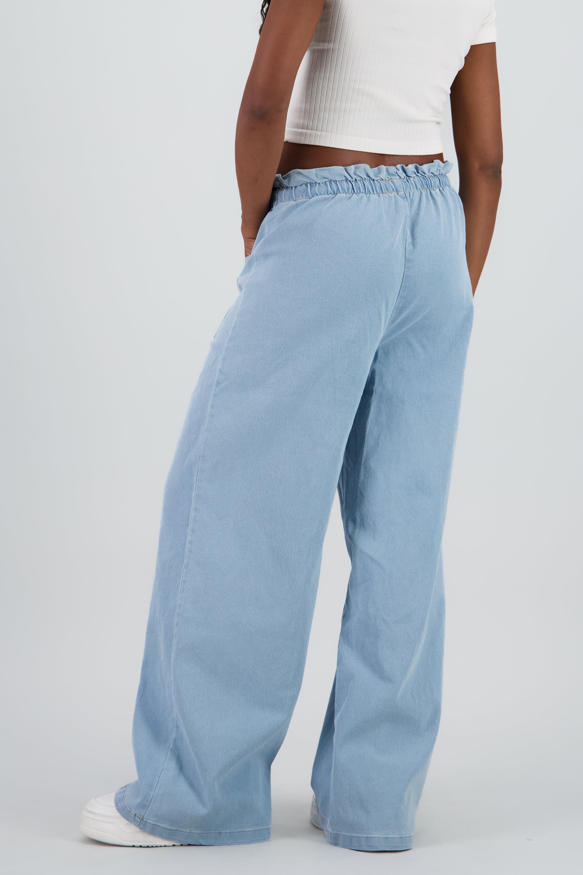 Pantalones denim wide leg MEDIUM WASH