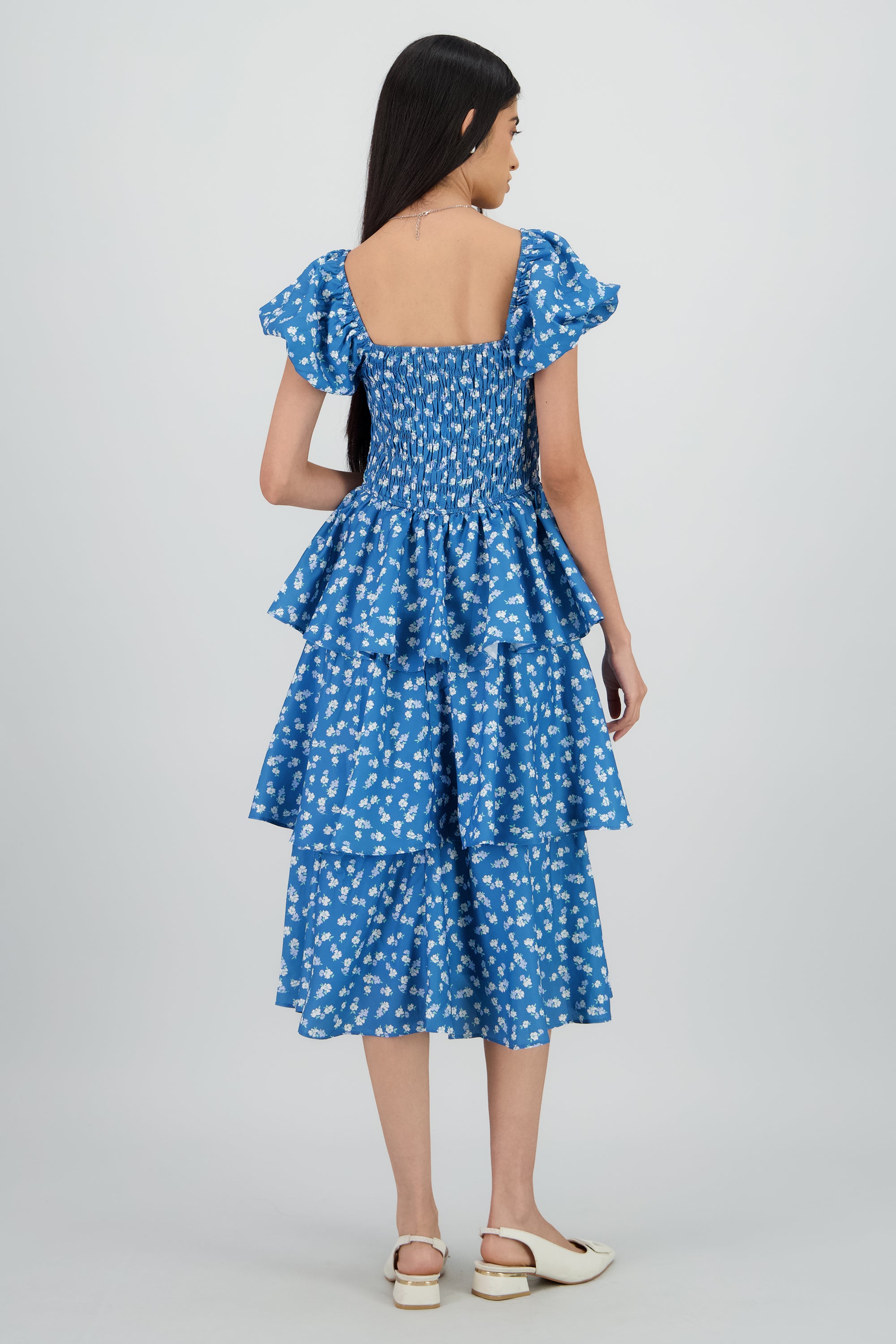 Vestido maxi capas flores MARINO