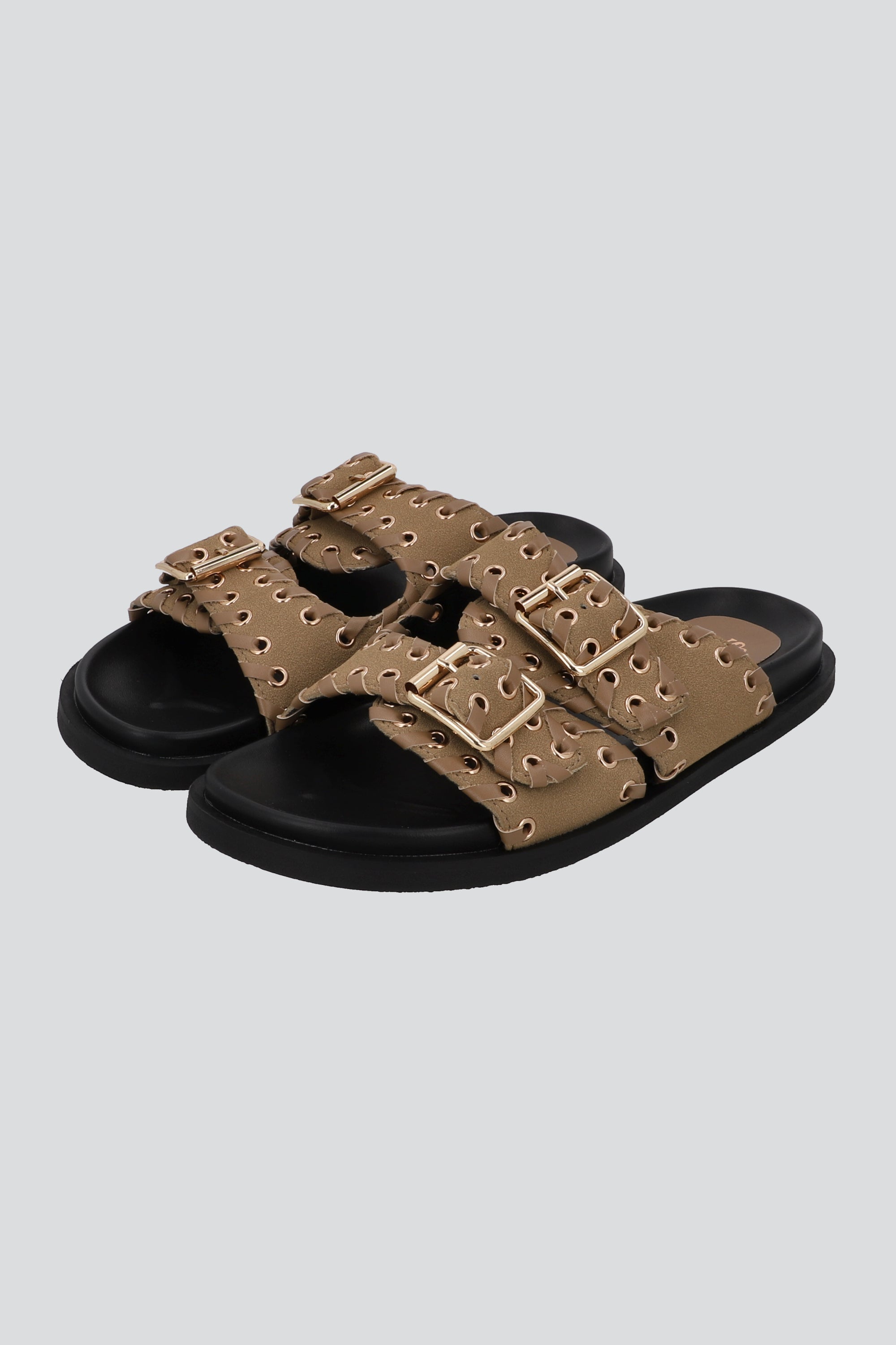 SLIDE DOS HEBILLAS ESTOPEROL TAUPE