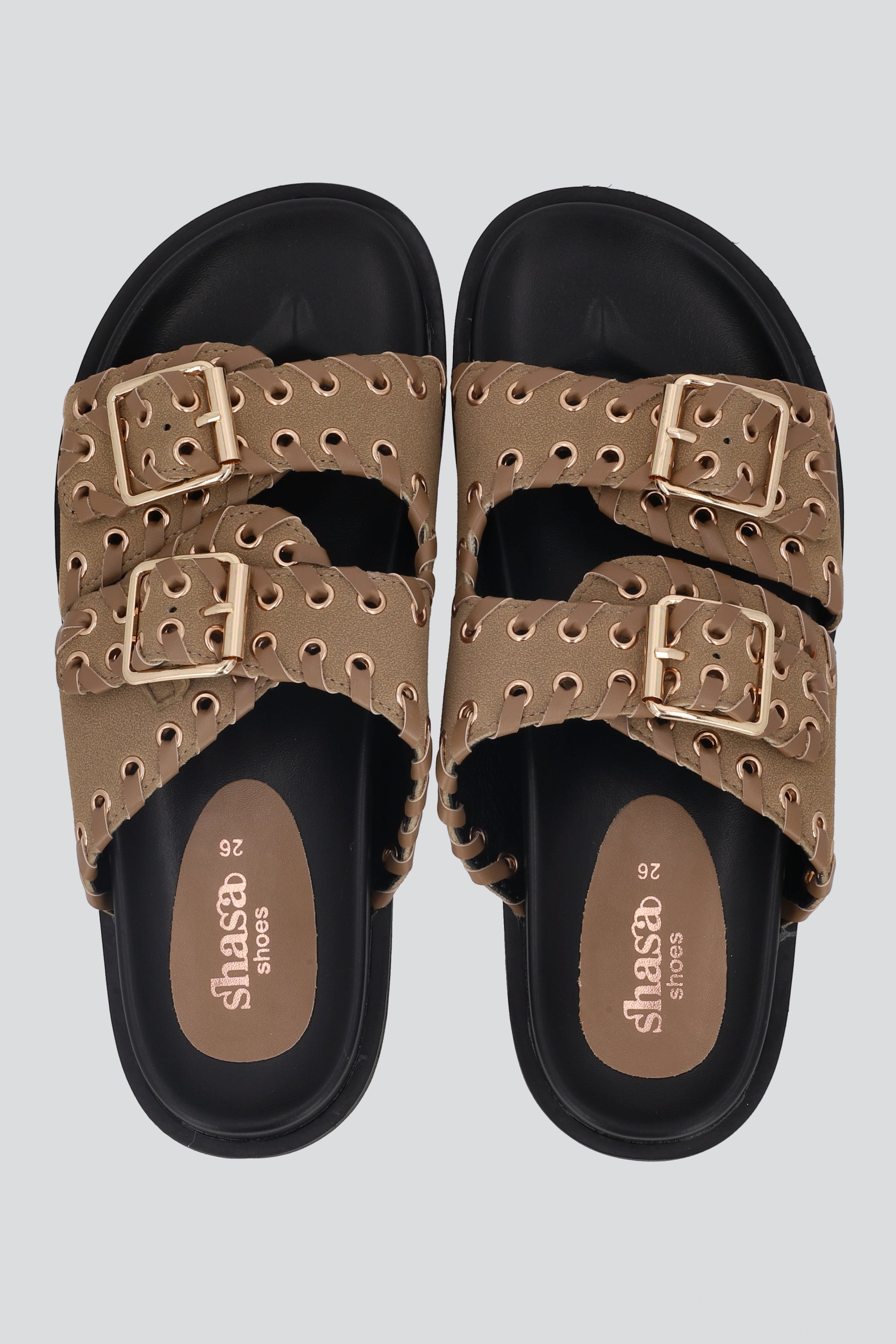 SLIDE DOS HEBILLAS ESTOPEROL TAUPE