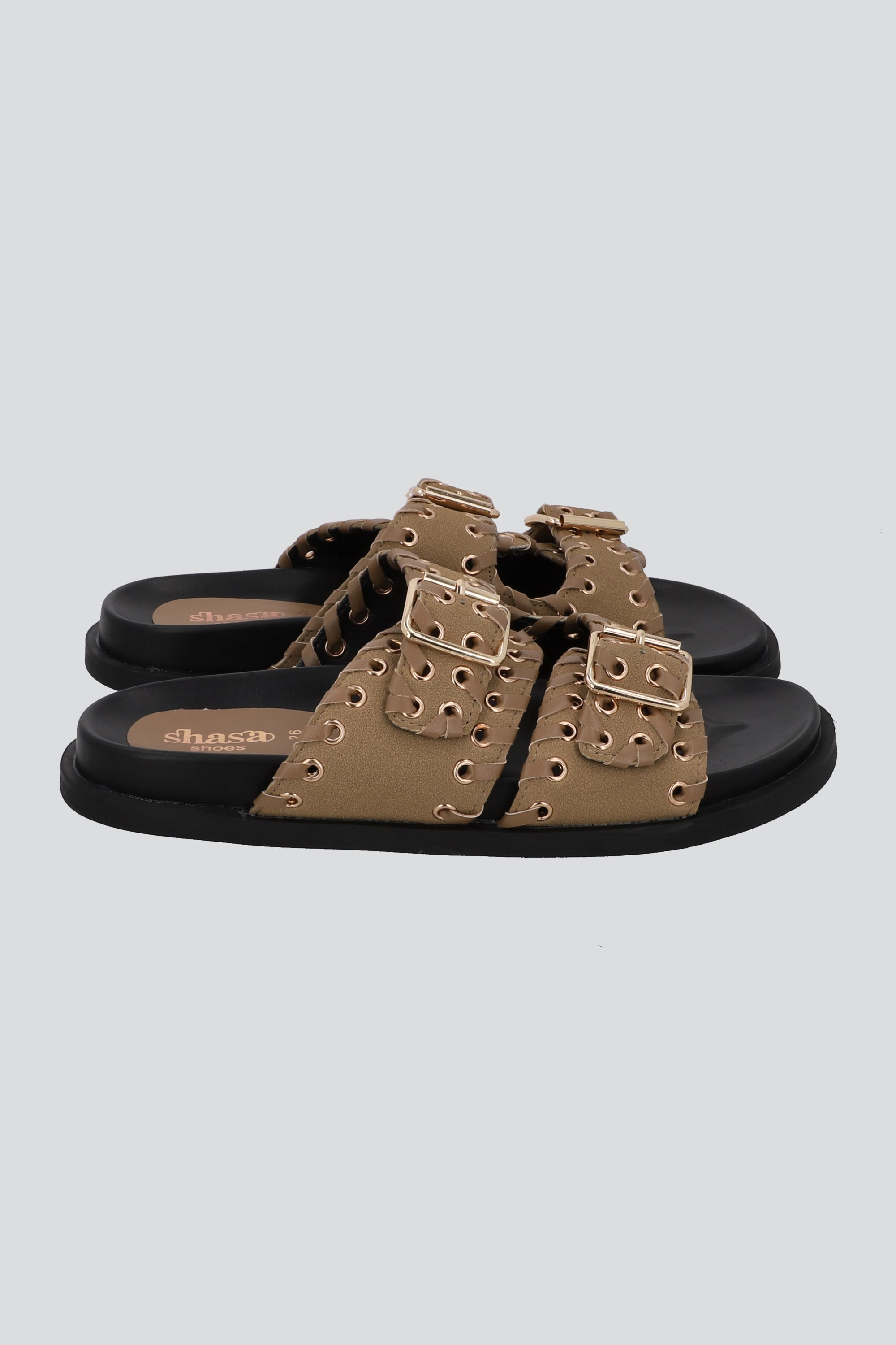 SLIDE DOS HEBILLAS ESTOPEROL TAUPE