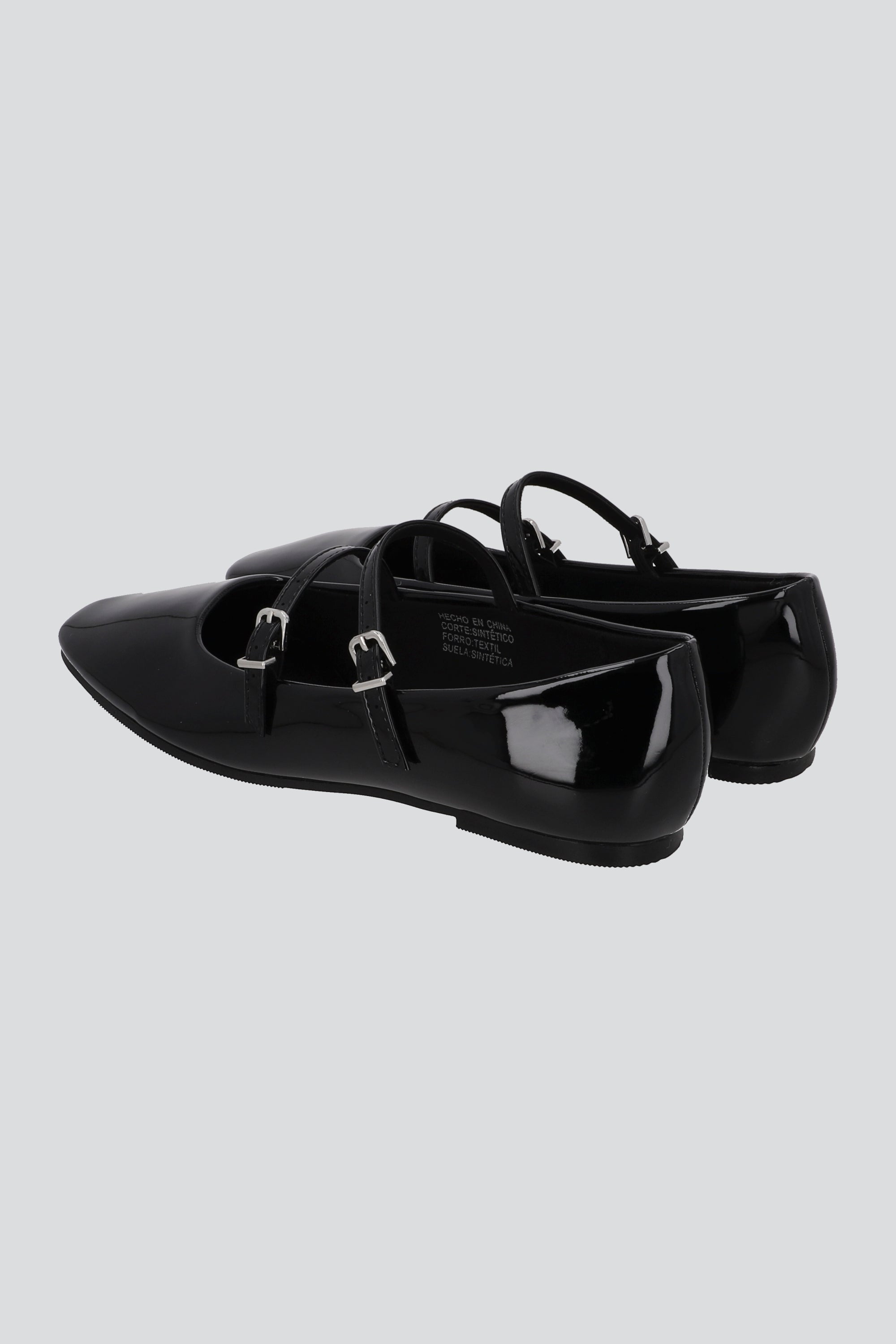 FLAT TIRAS MARY JANE NEGRO