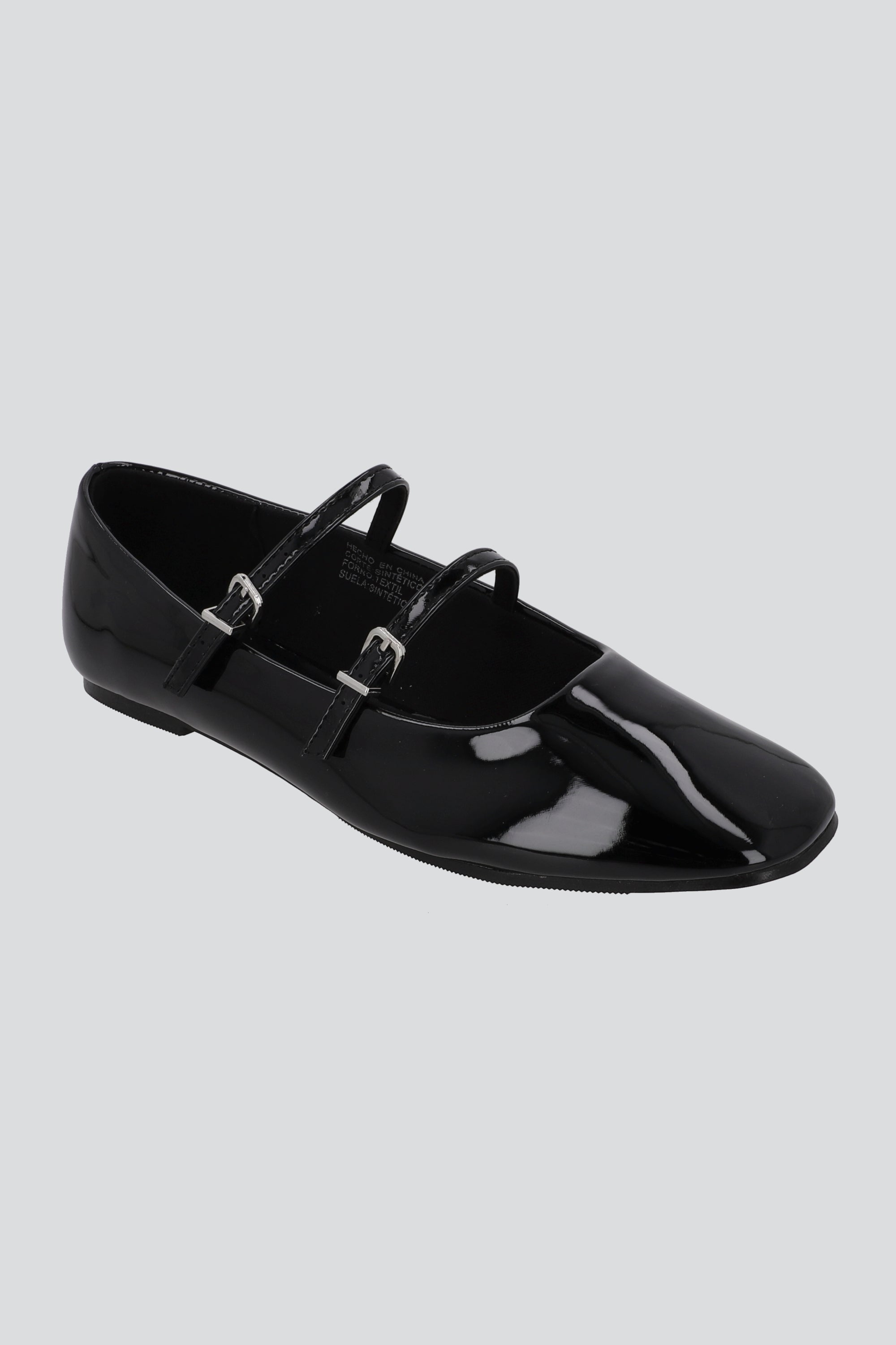 FLAT TIRAS MARY JANE NEGRO