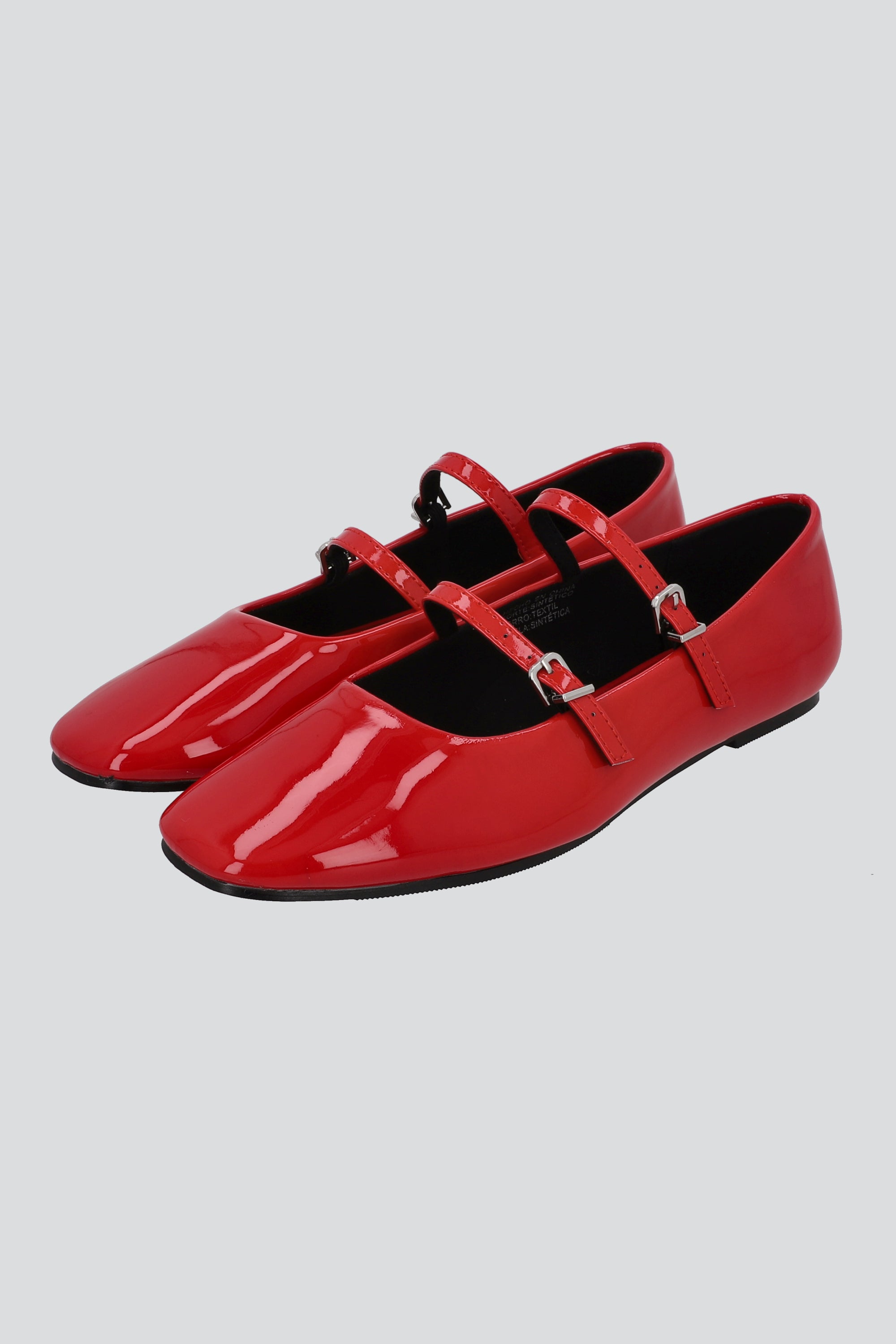 FLAT TIRAS MARY JANE ROJO