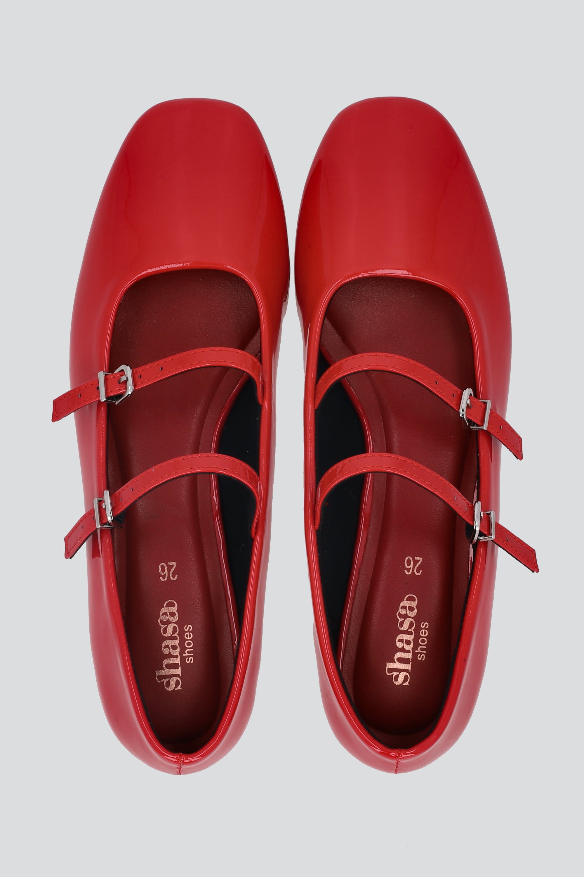 FLAT TIRAS MARY JANE ROJO
