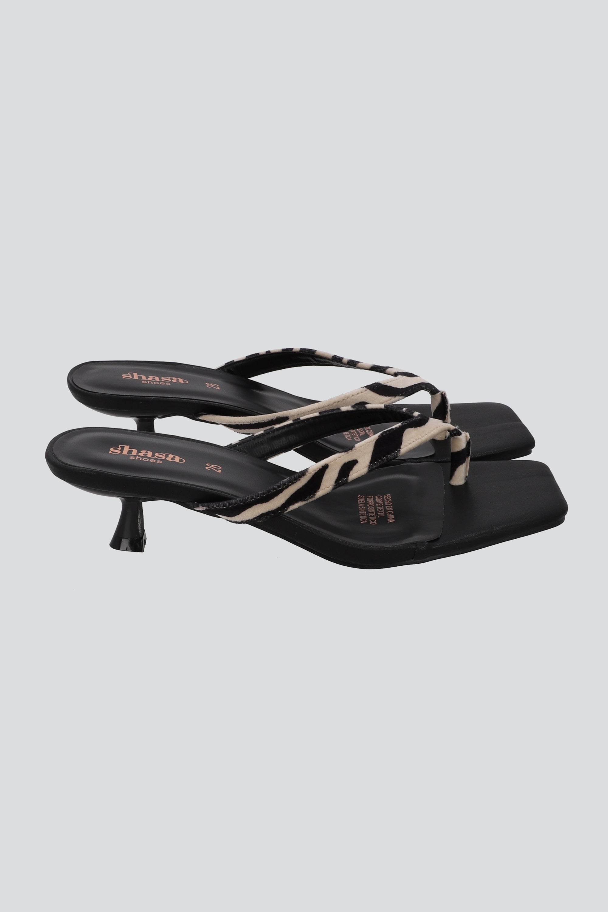 TACON PATA DE GALLO ANIMAL PRINT NEGRO