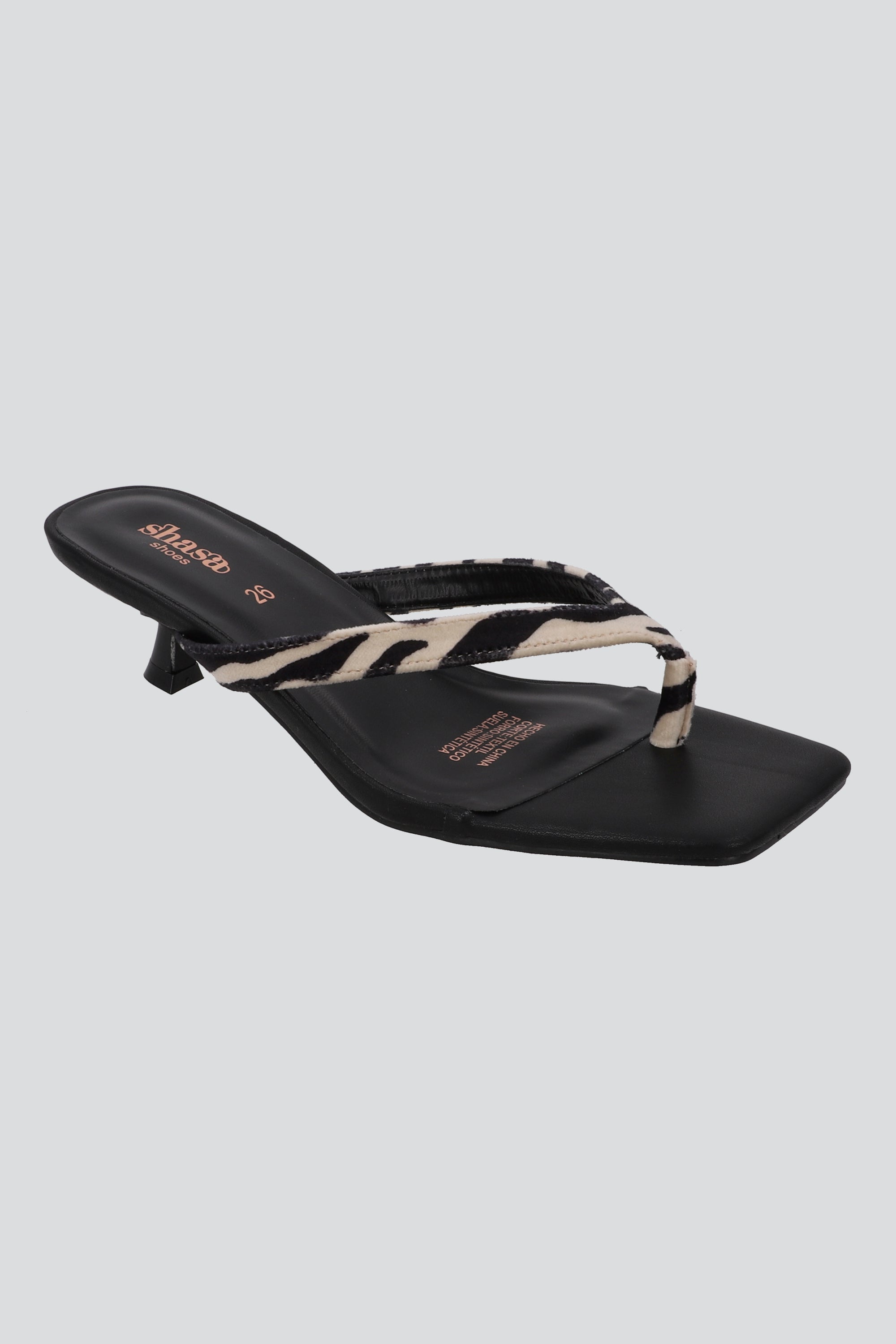 TACON PATA DE GALLO ANIMAL PRINT NEGRO