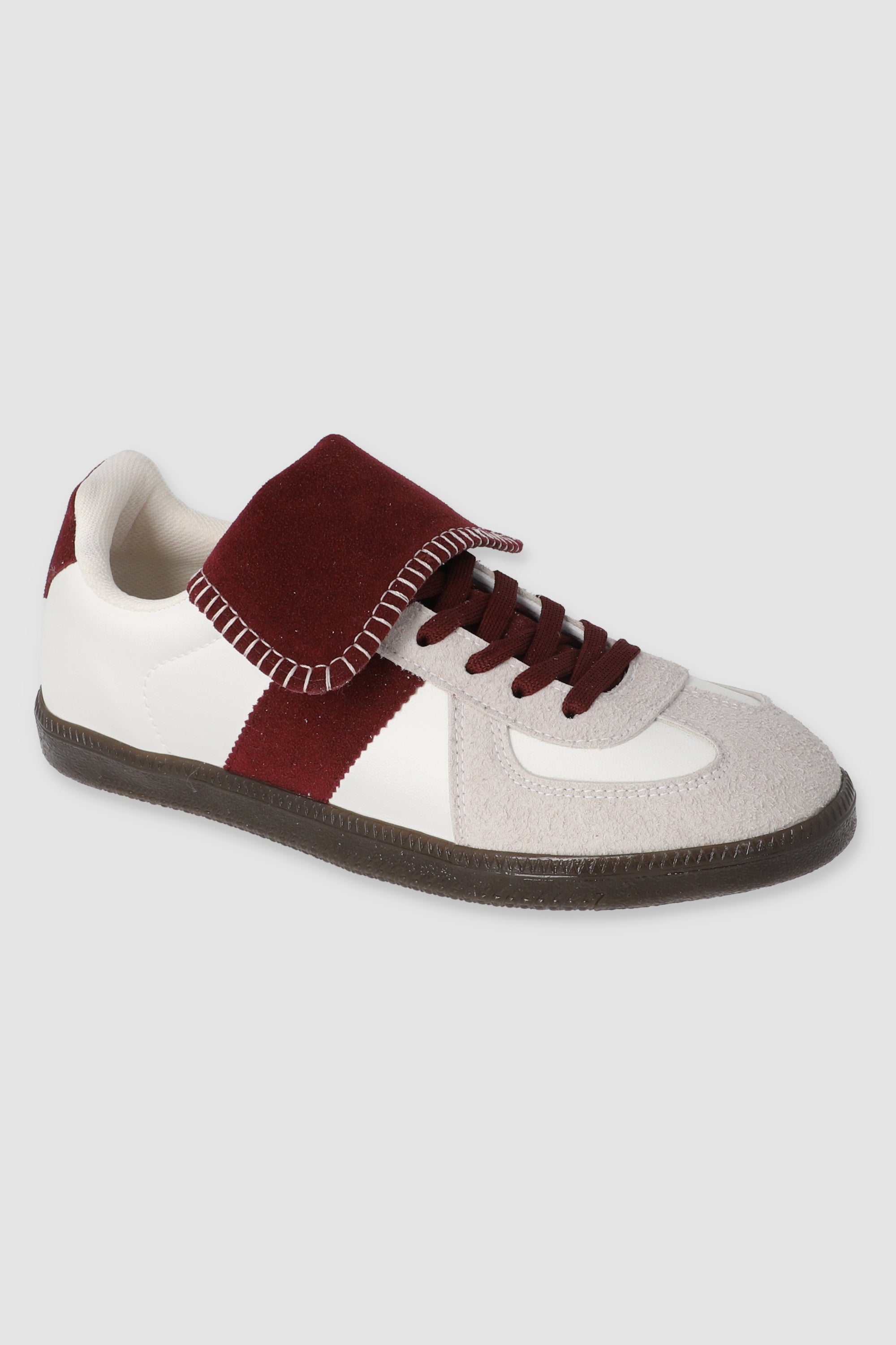 Tenis casual lengueta suede VINO