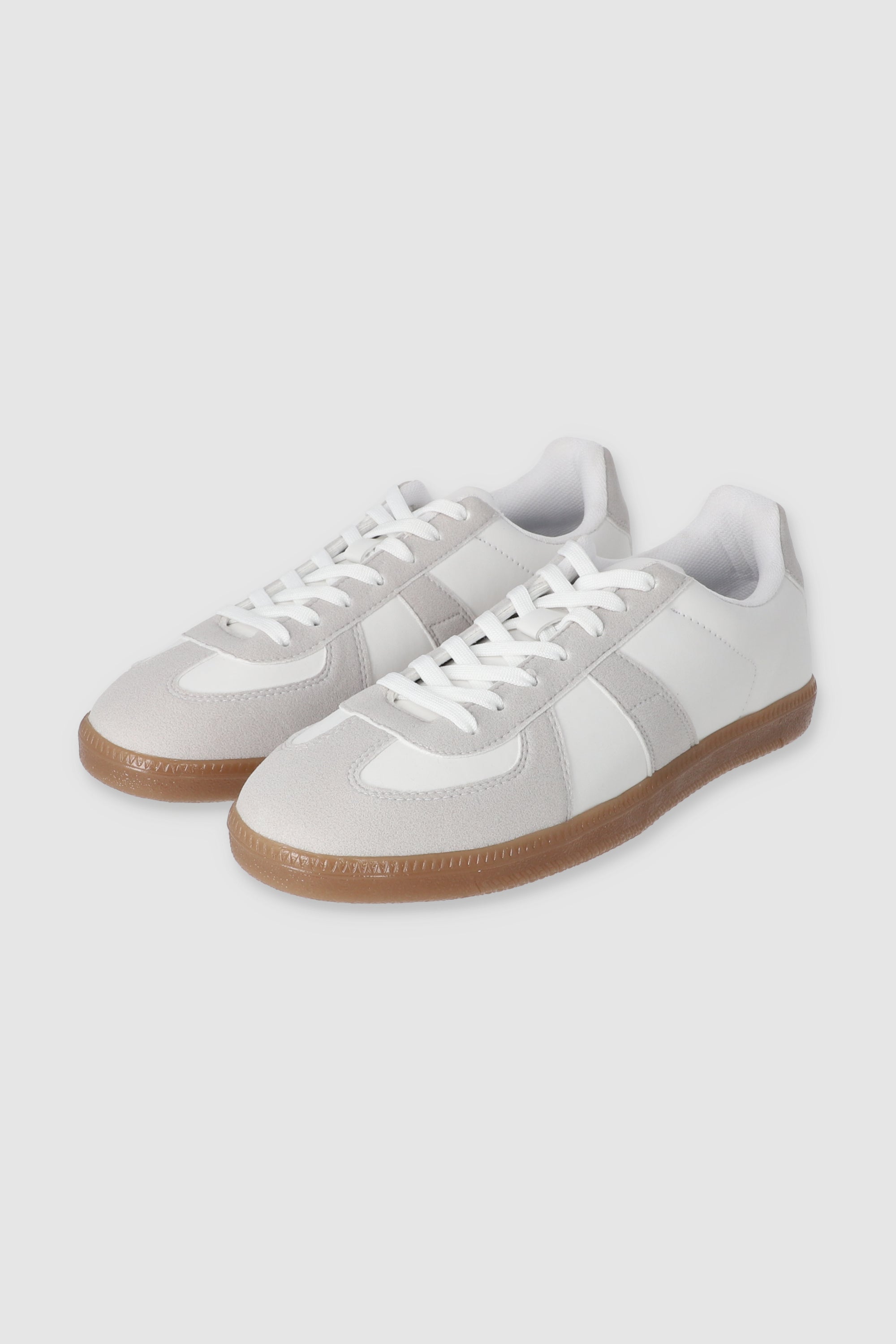 Tenis casual contraste materiales BLANCO