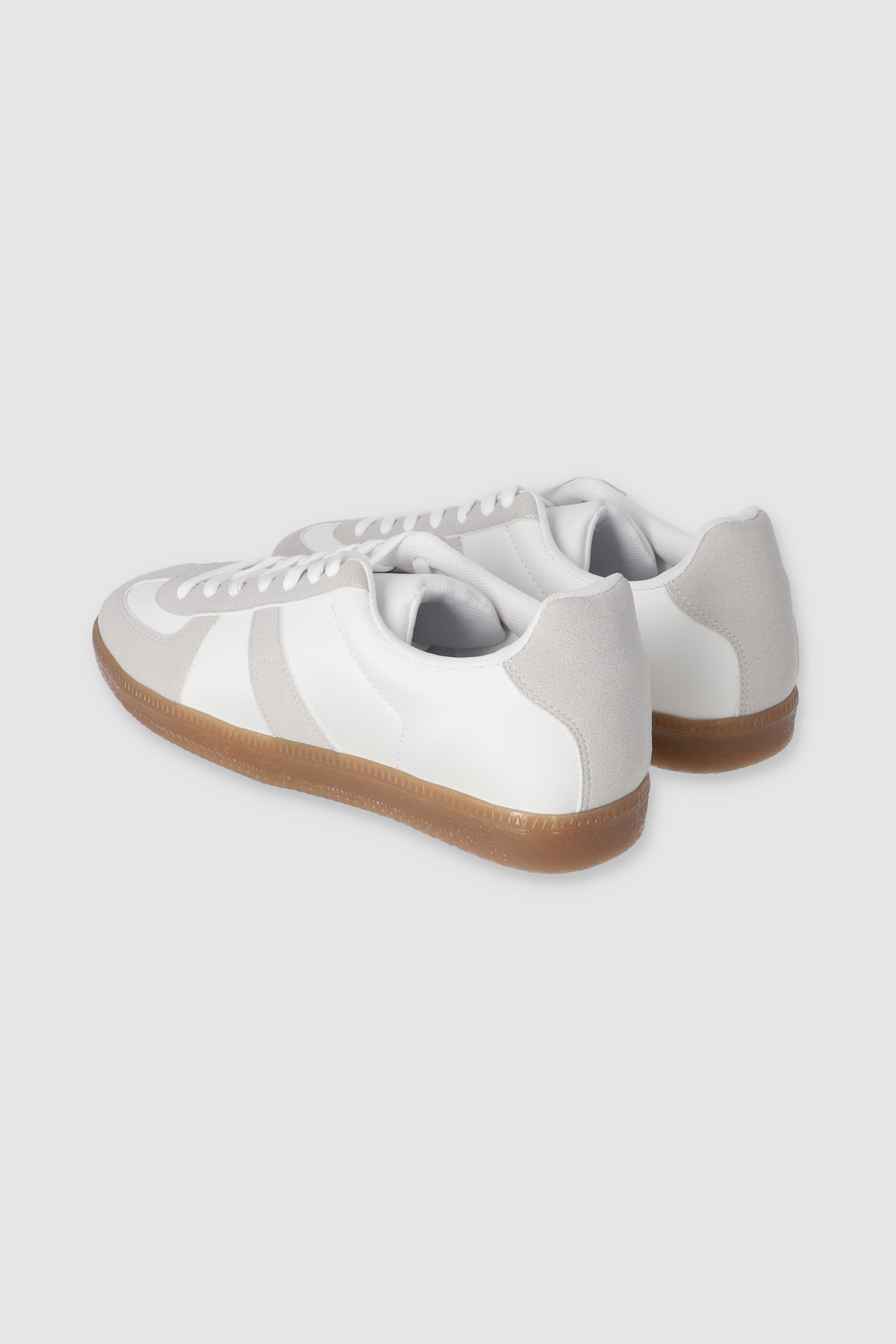 Tenis casual contraste materiales BLANCO