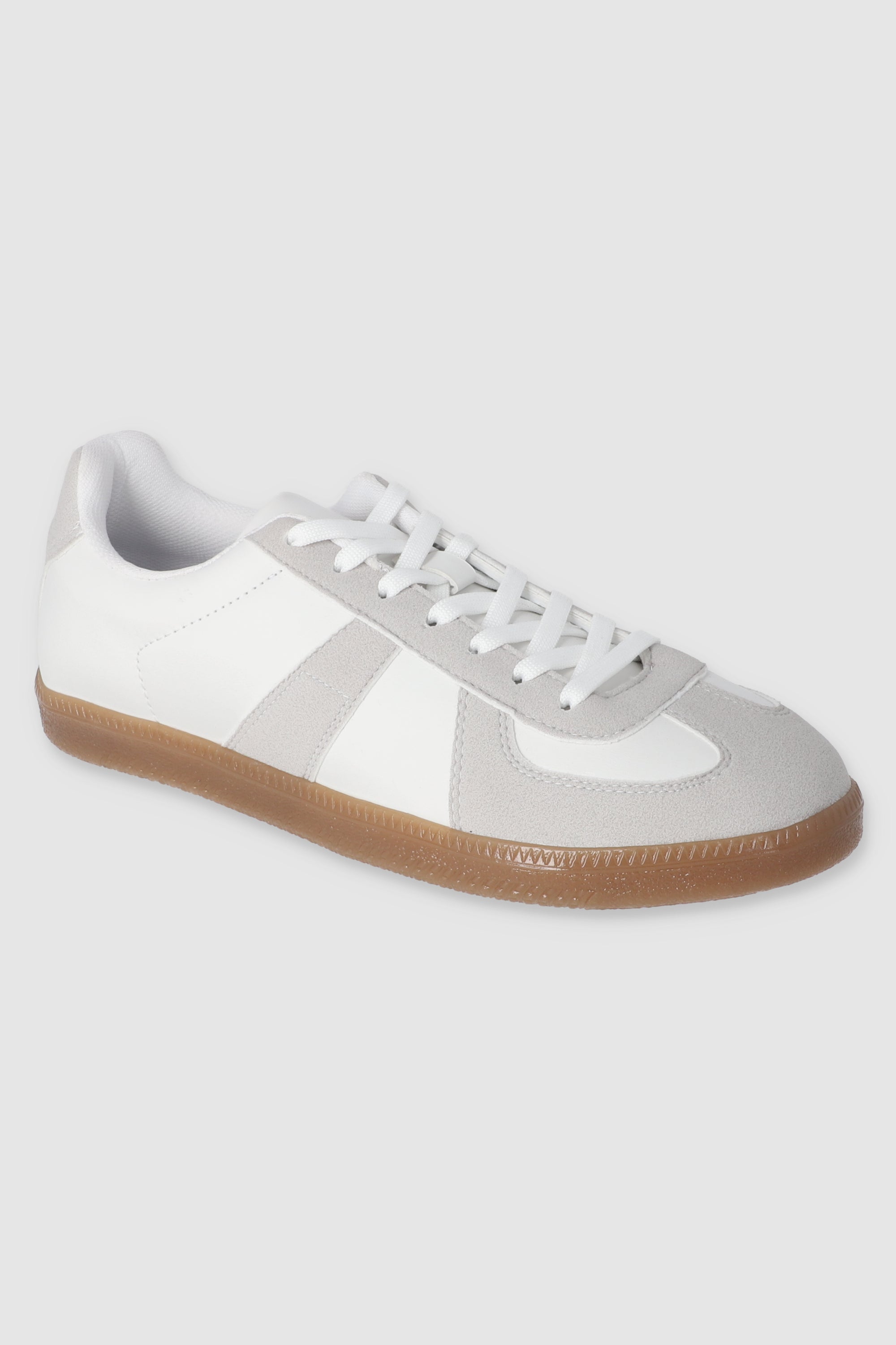 Tenis casual contraste materiales BLANCO