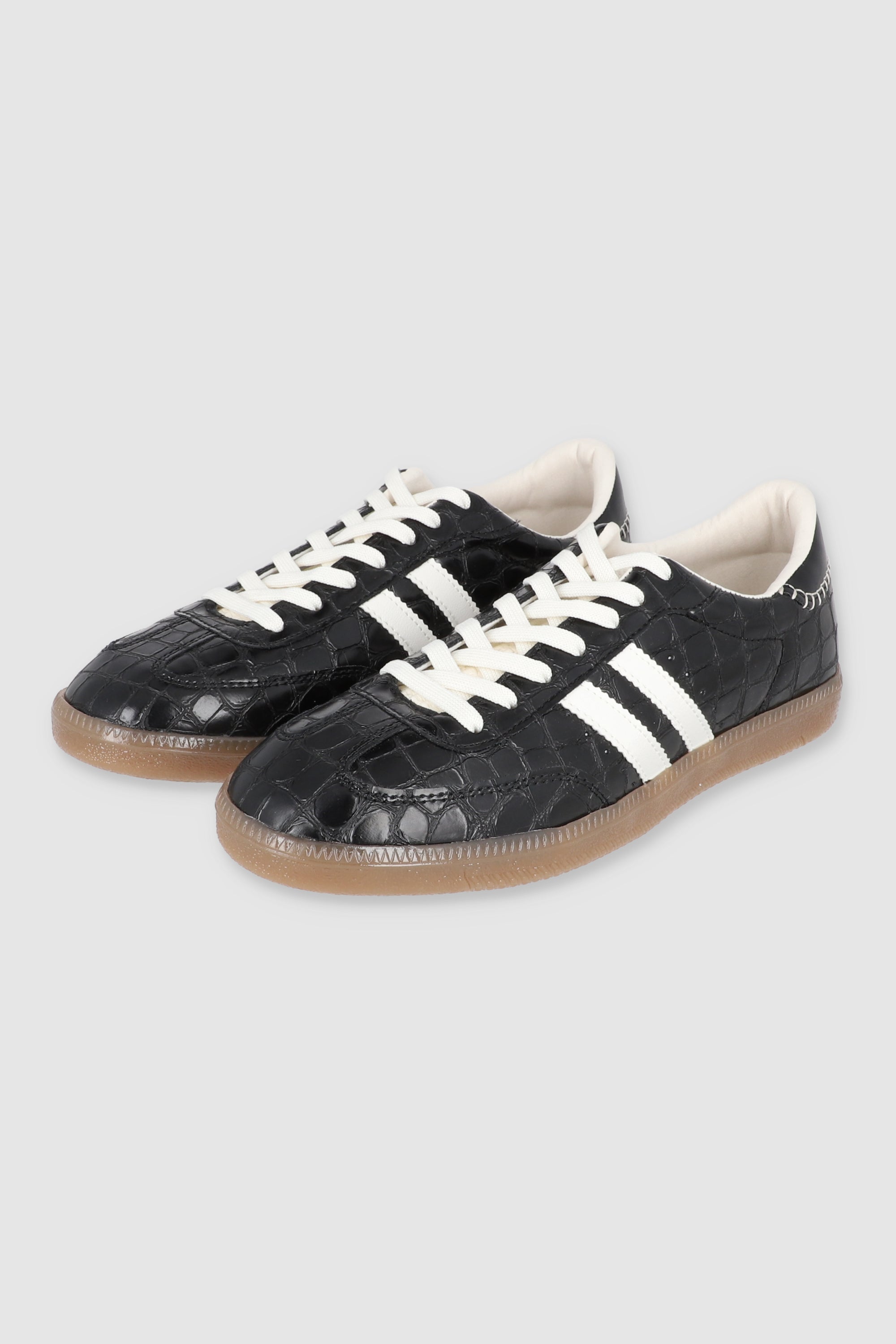 Tenis casual croco dos lineas NEGRO