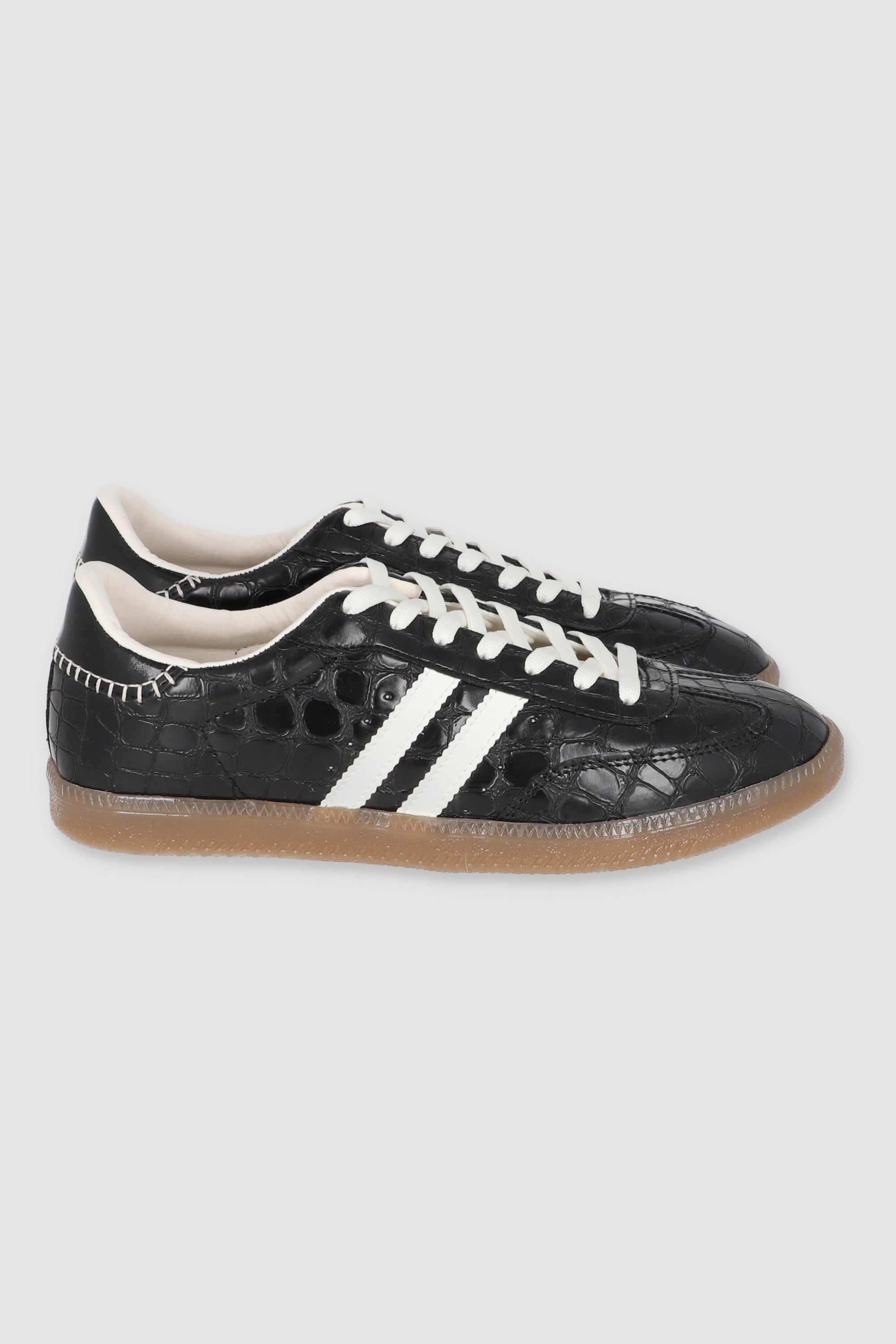 Tenis casual croco dos lineas NEGRO