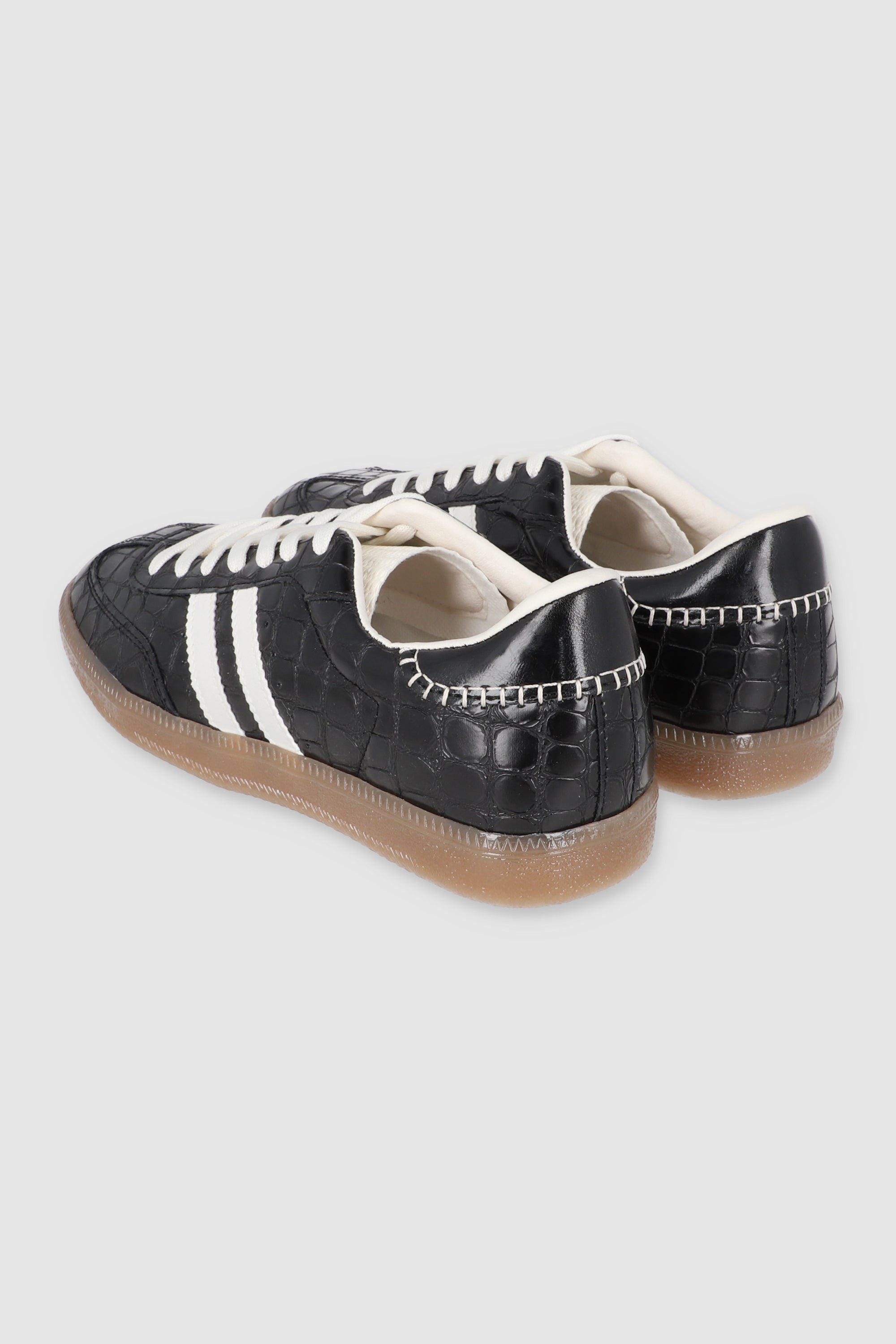 Tenis casual croco dos lineas NEGRO