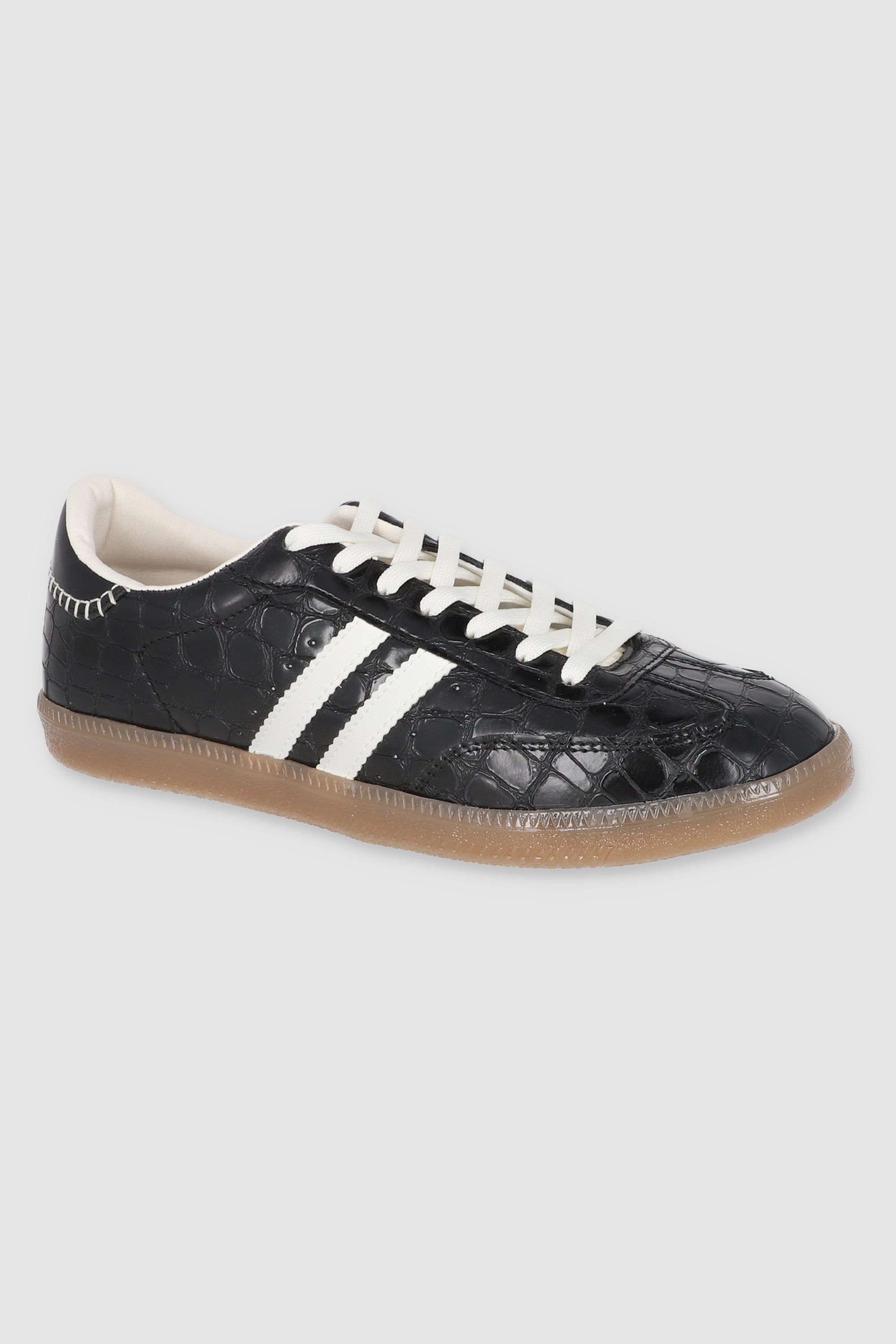 Tenis casual croco dos lineas NEGRO
