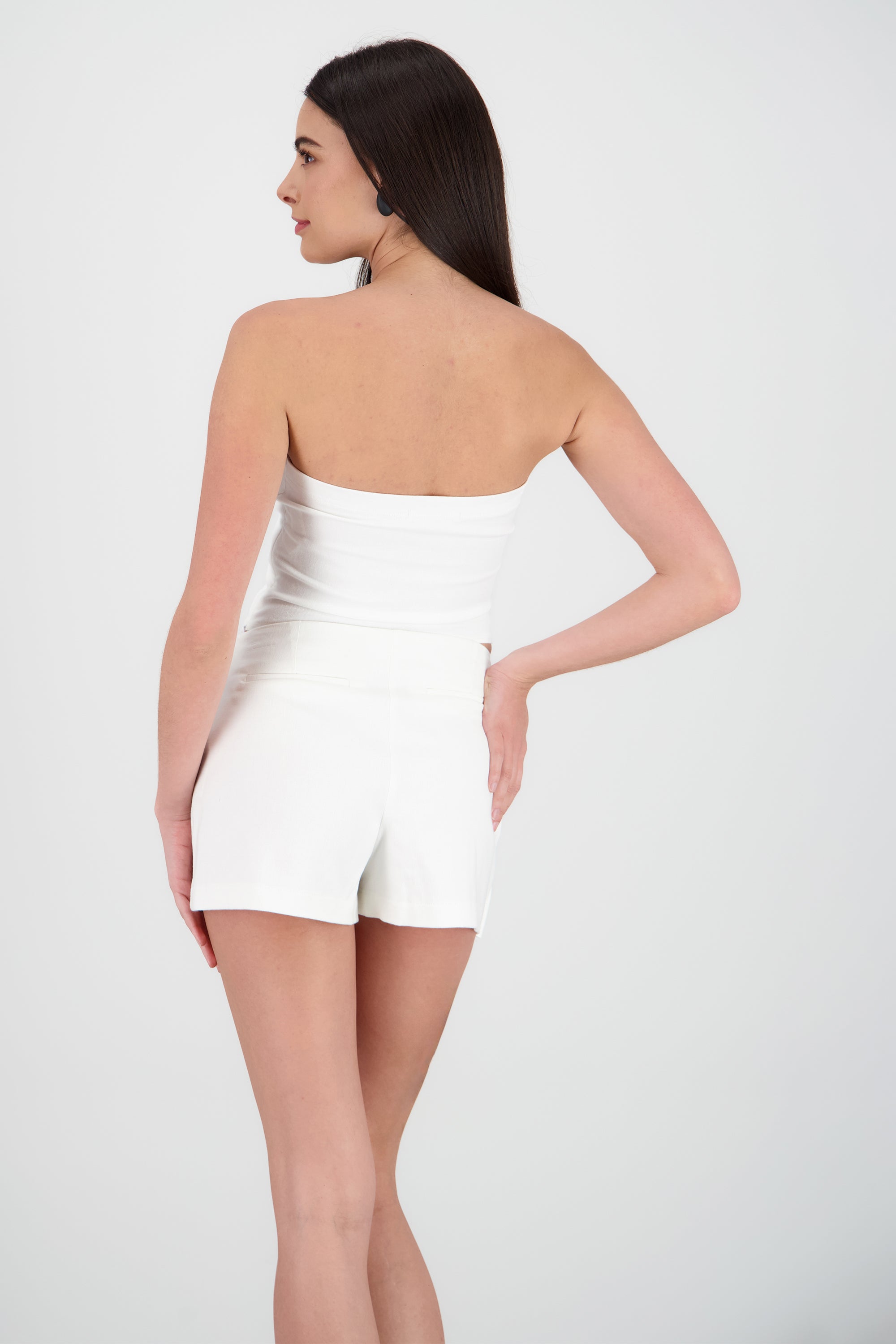 Top strapless escote corazon detalle abertura BLANCO