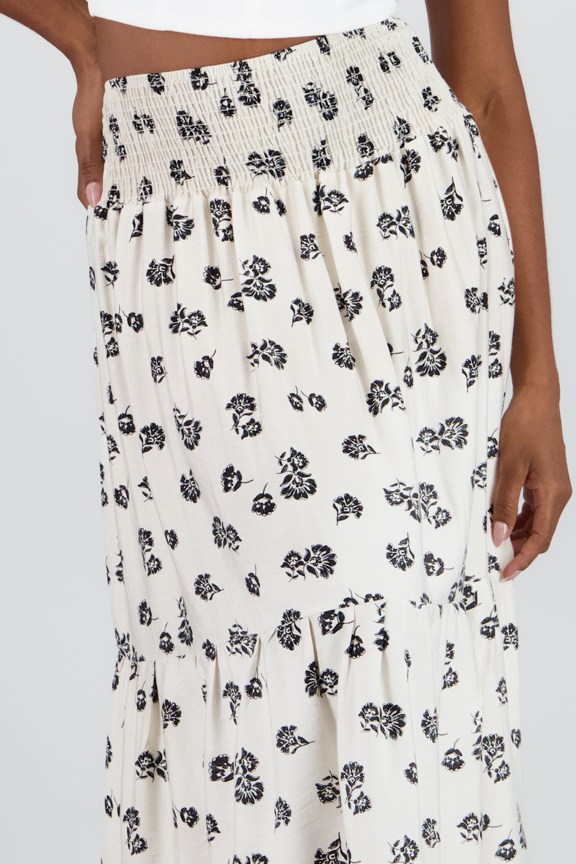 Falda maxi olanes estampado BLANCO COMBO