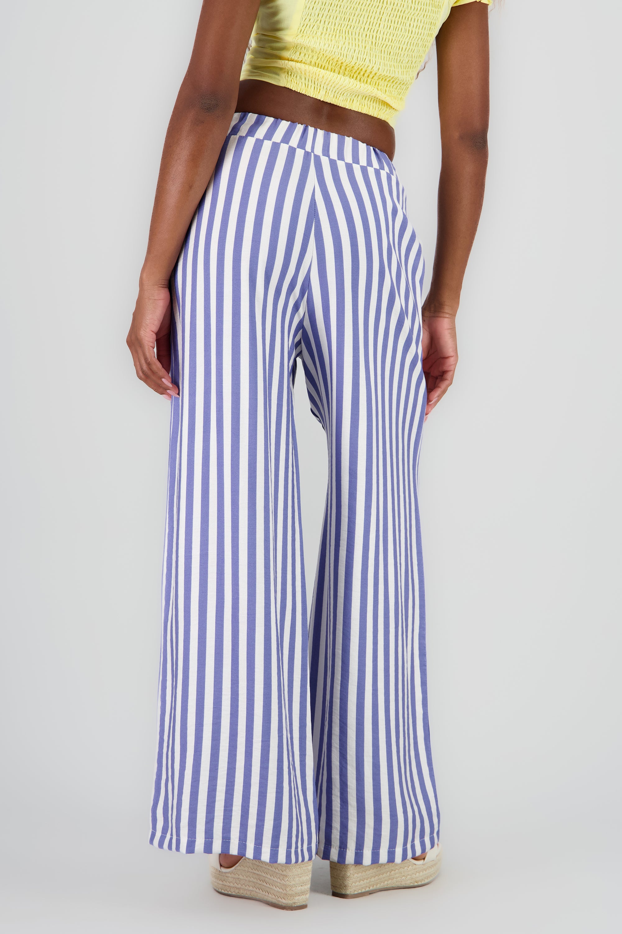 Pantalon fluido estampado rayas AZUL COMBO