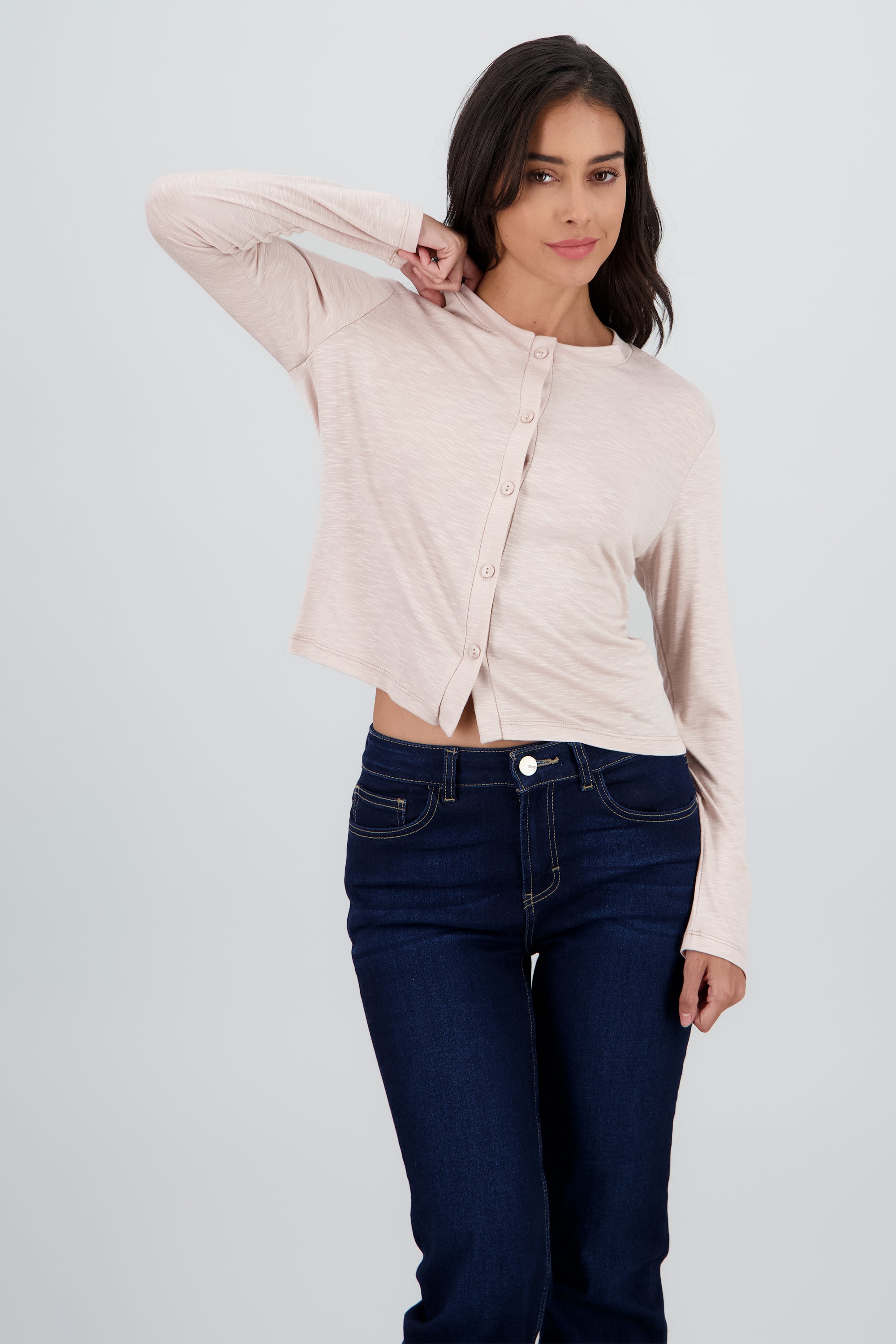 Cardigan ligero detalle botones manga larga BEIGE