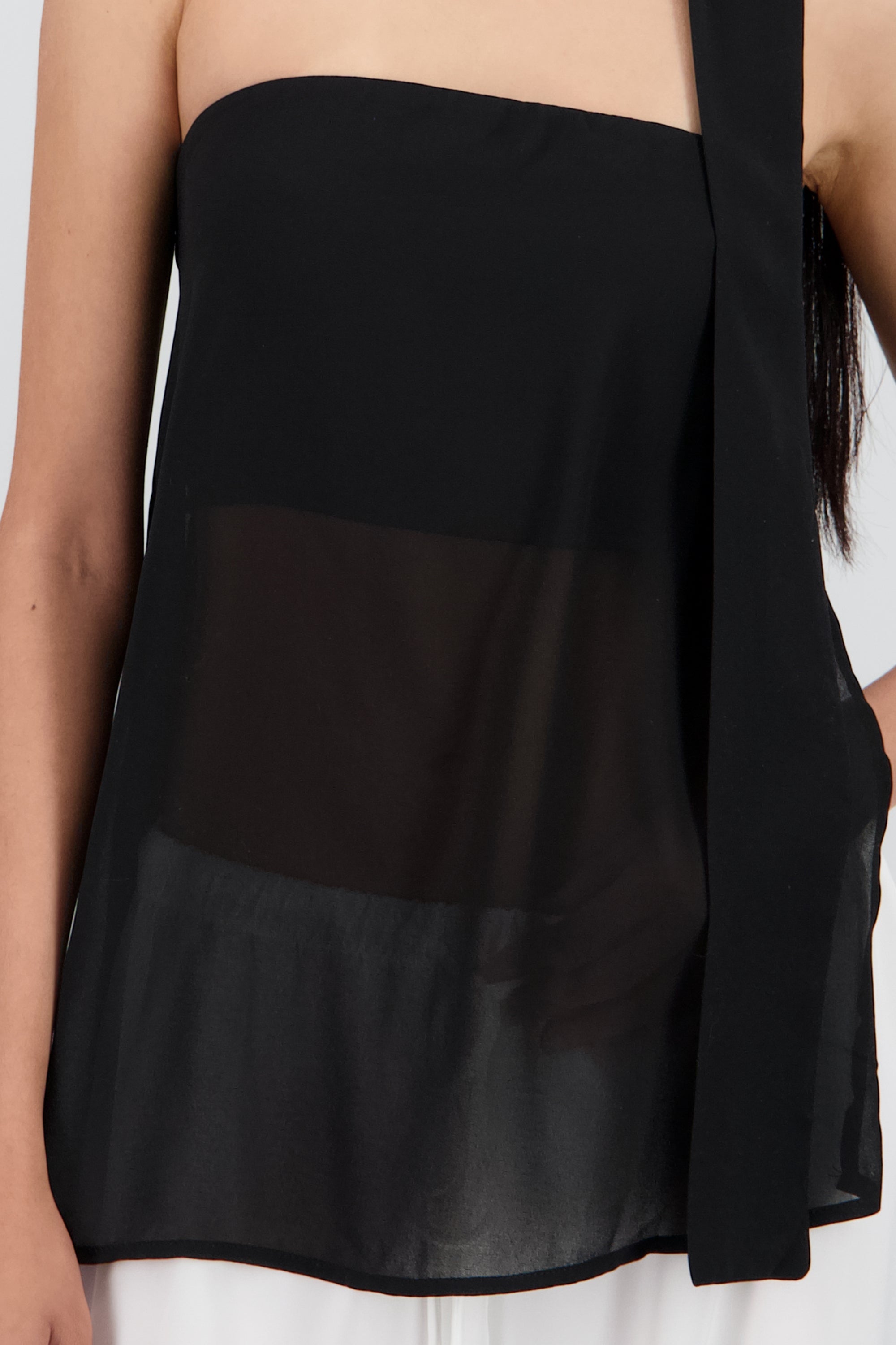 Blusa gasa detalle bufanda Hypsters NEGRO