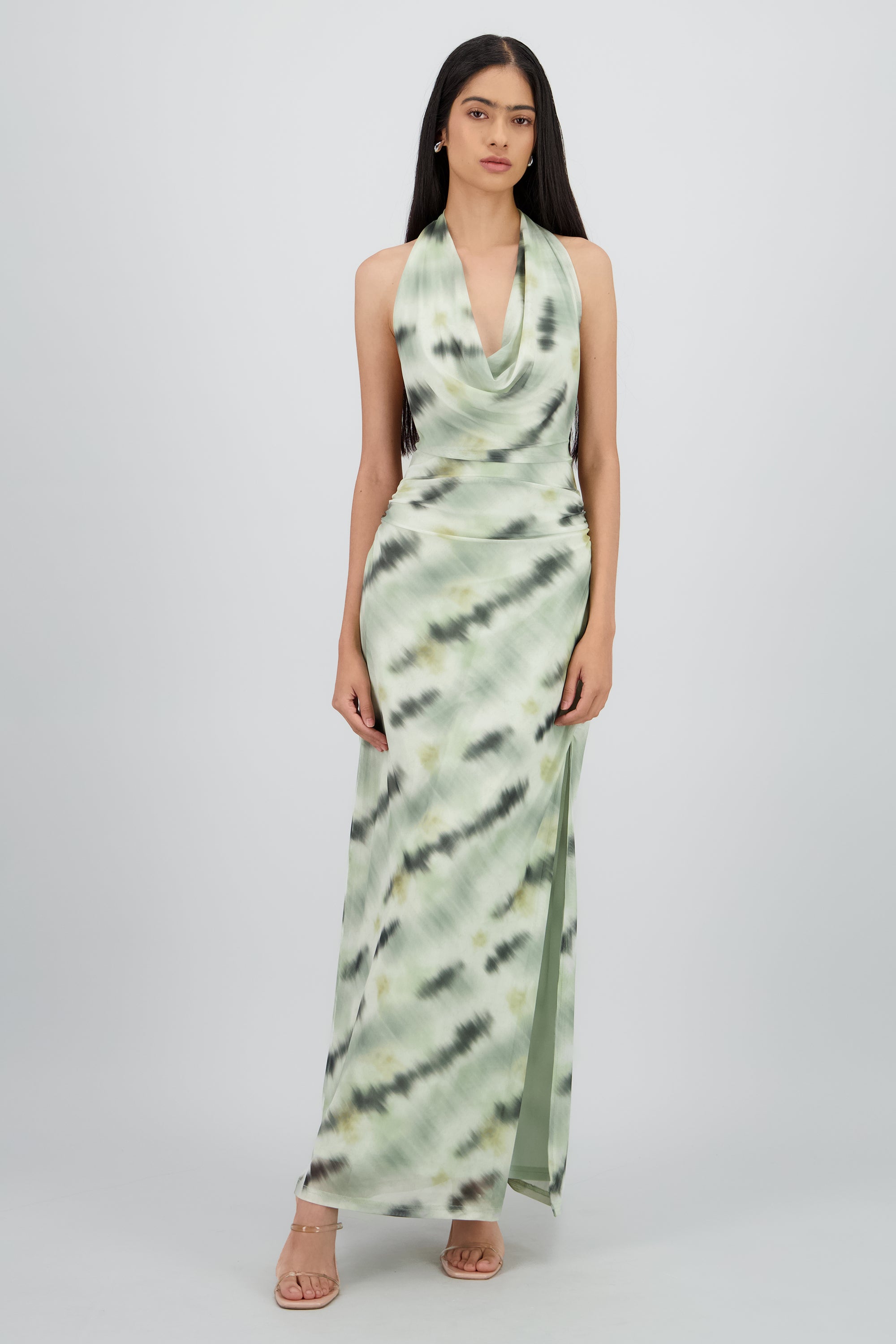 VESTIDO TIE DYE ESPALDA ABIERTA Y ESCOTE SAGE