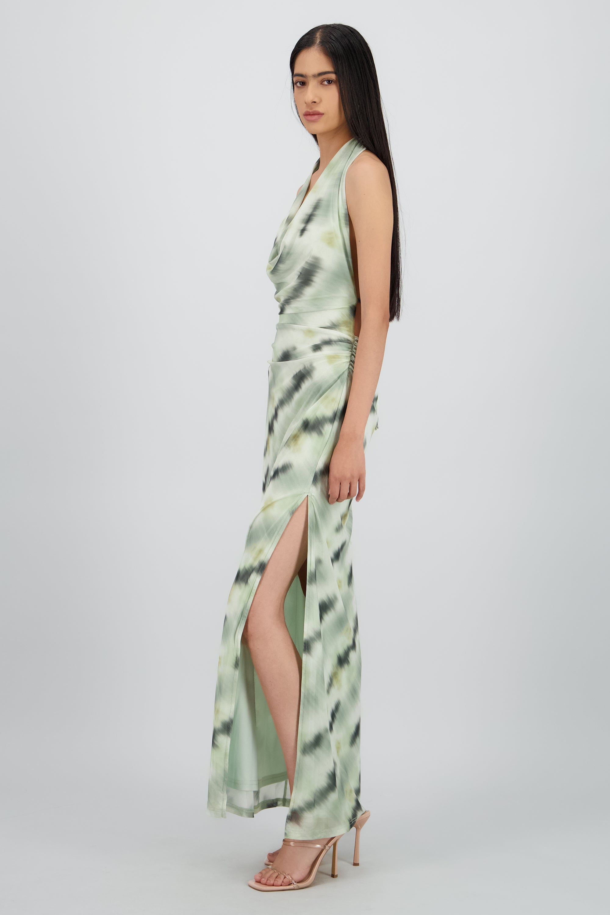 VESTIDO TIE DYE ESPALDA ABIERTA Y ESCOTE SAGE