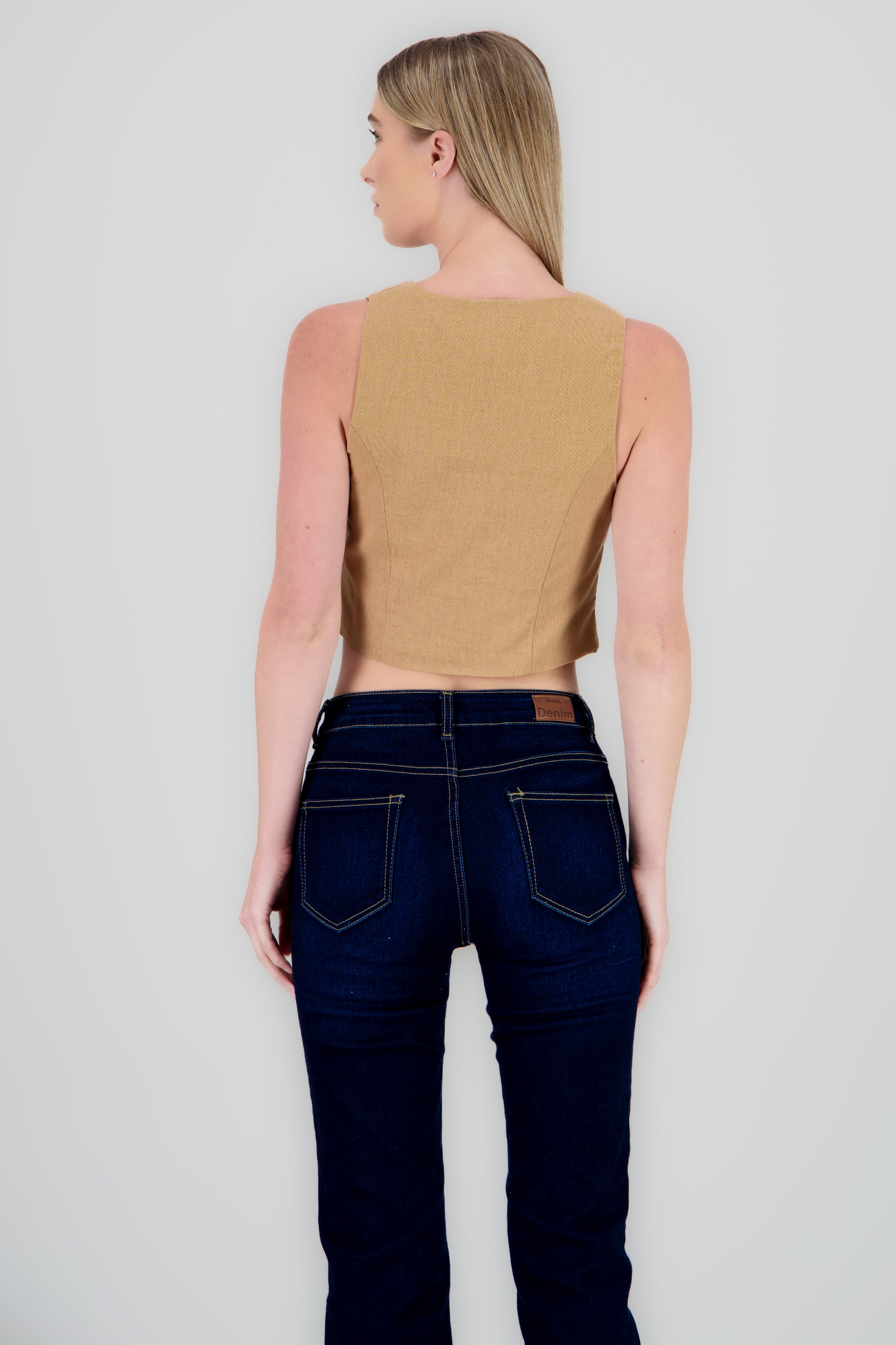 Chaleco con lace up TAUPE