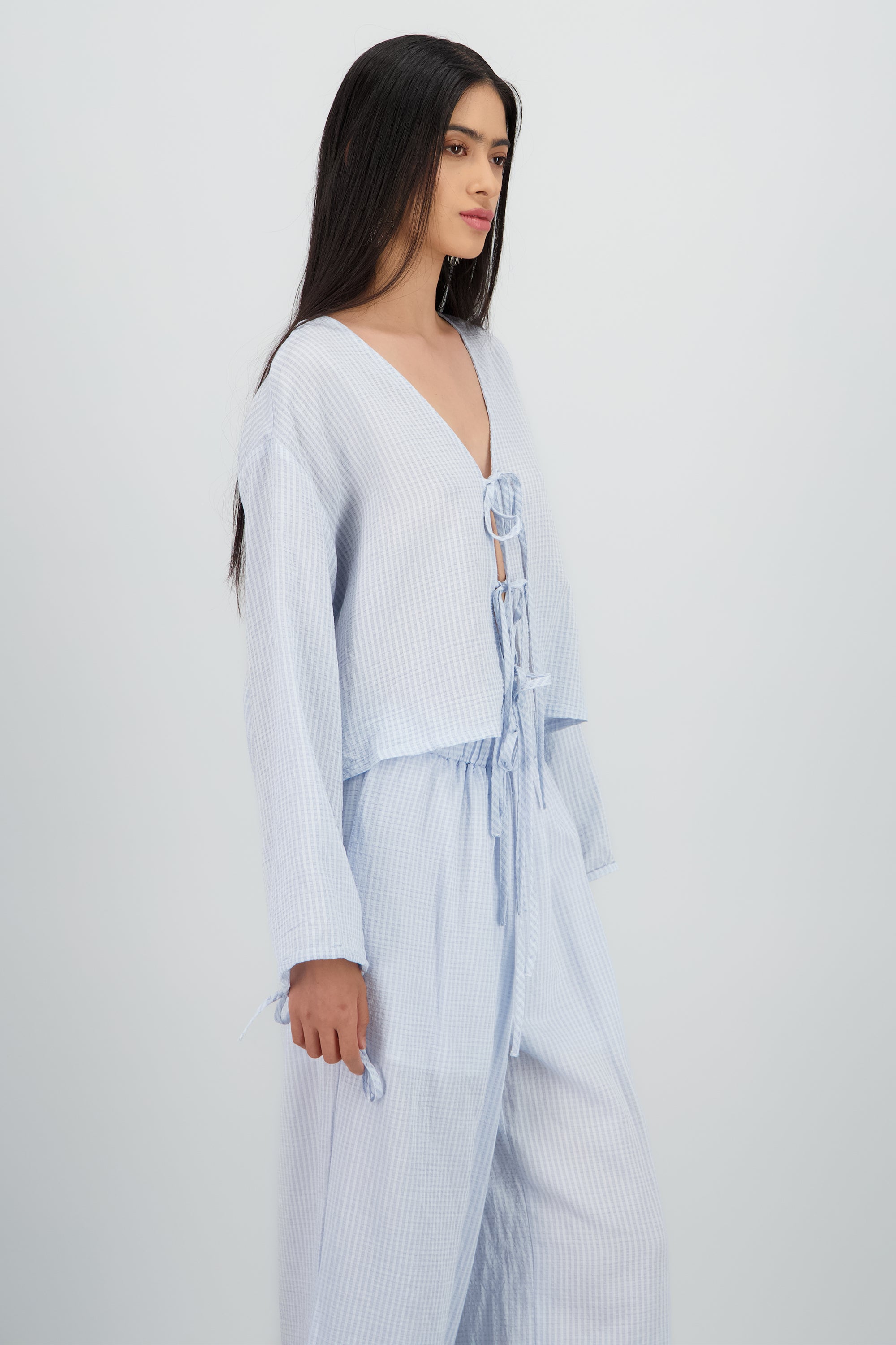 Camisa manga larga con monos AZUL COMBO