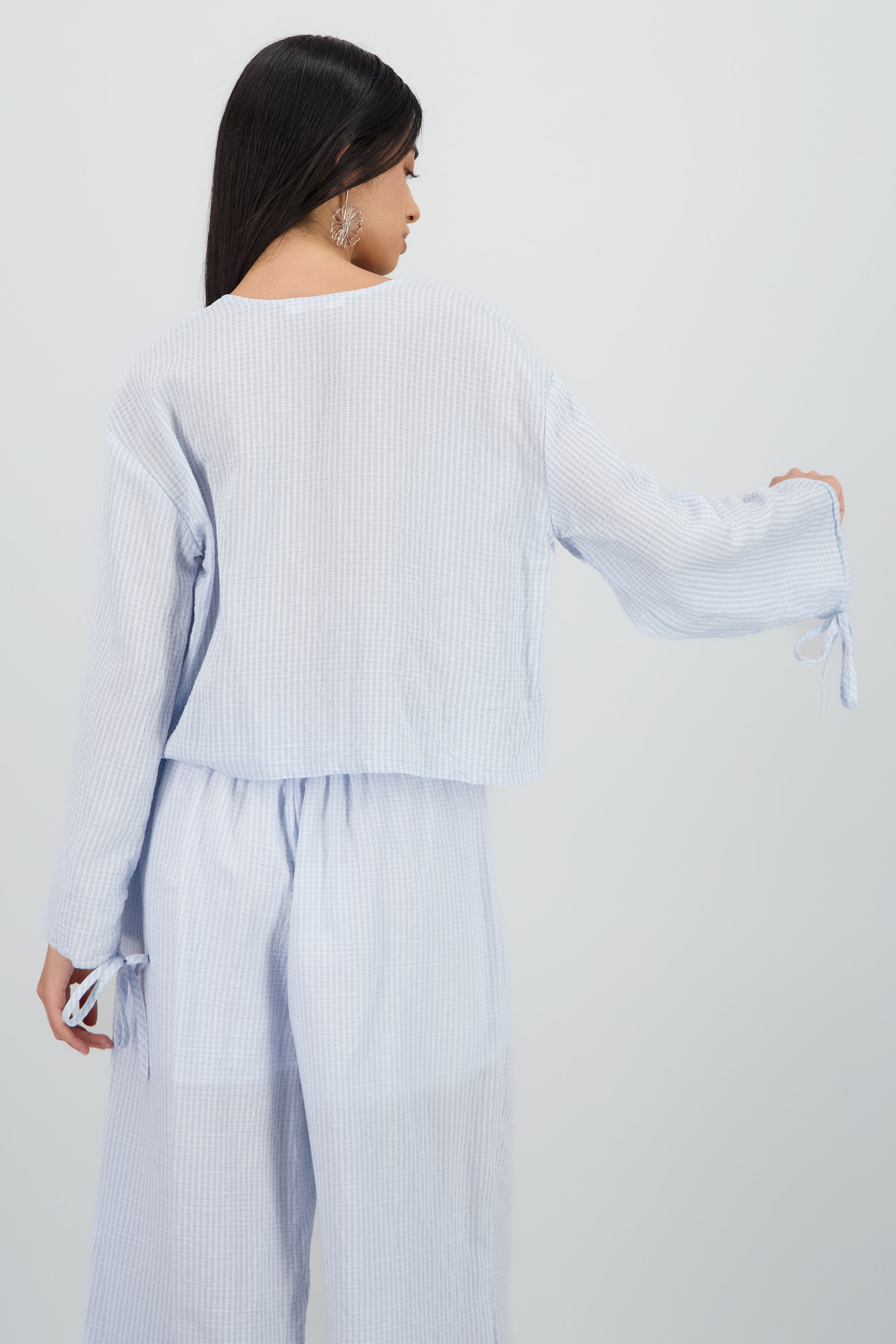 Camisa manga larga con monos AZUL COMBO