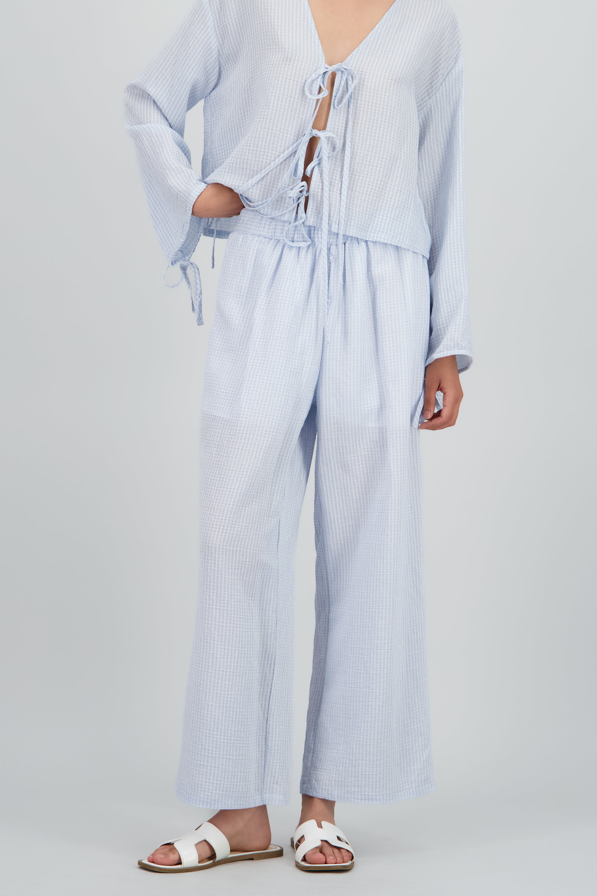 Pantalon mini cuadros AZUL COMBO