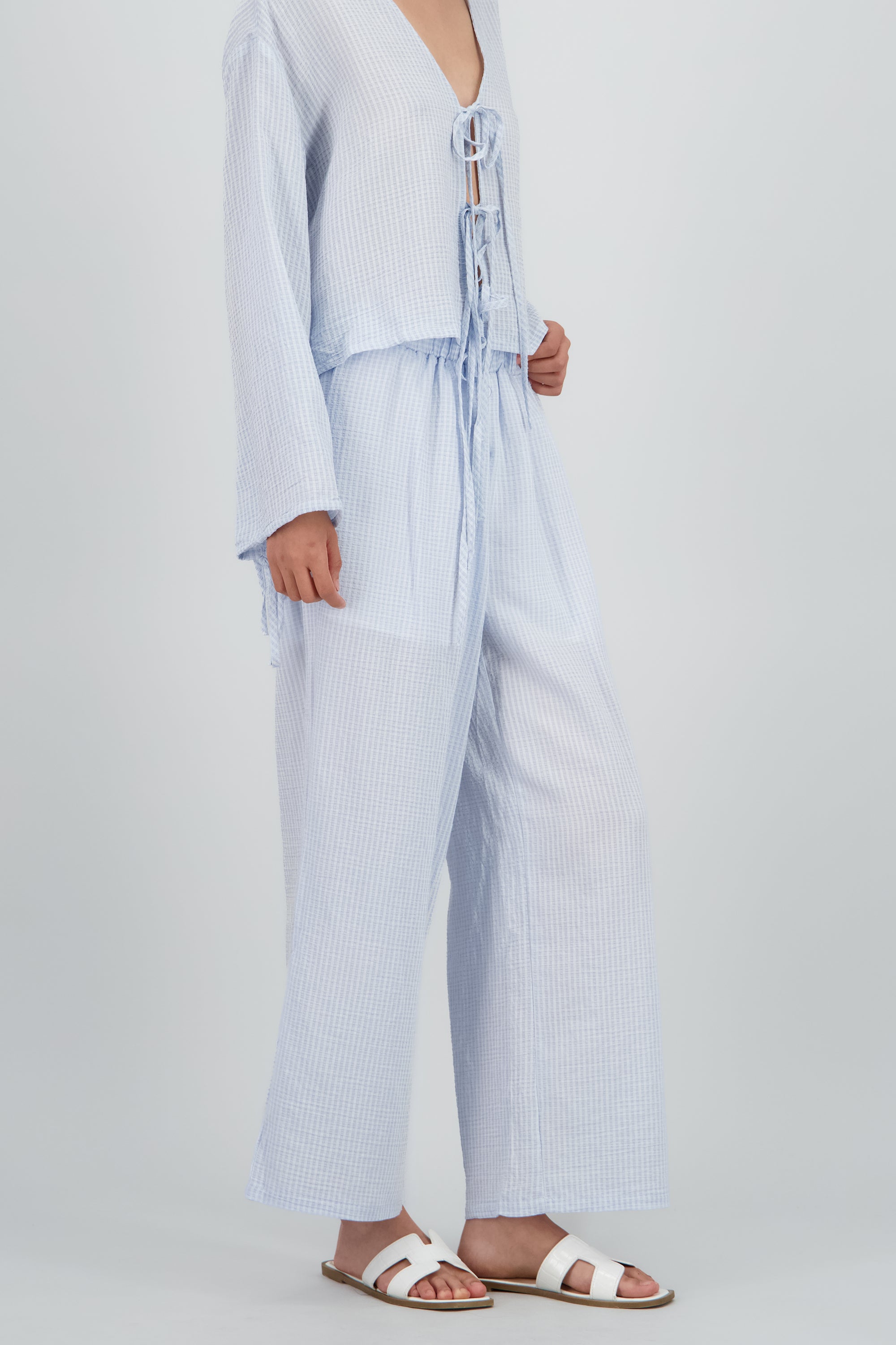 Pantalon mini cuadros AZUL COMBO
