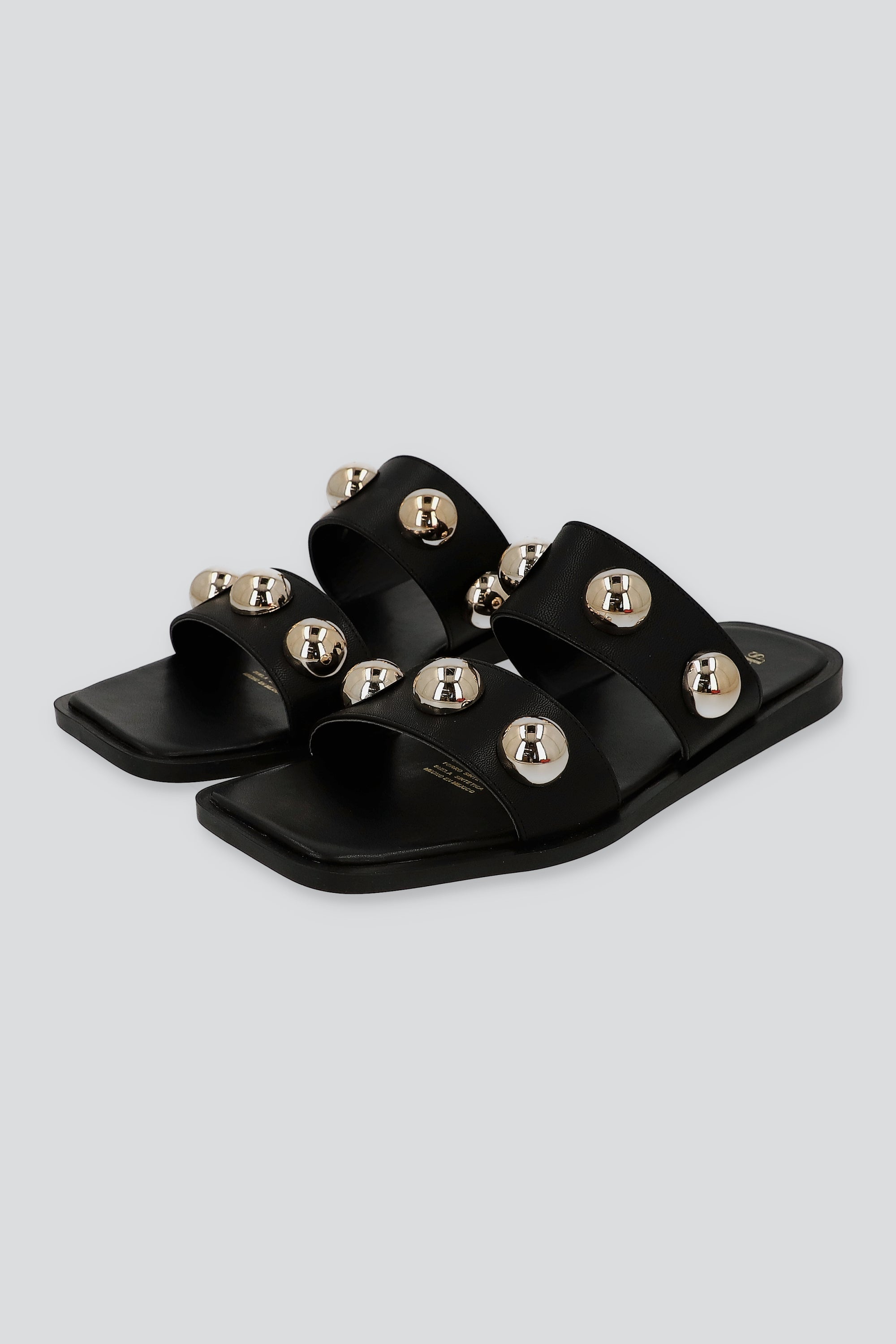 Sandalia dos tiras mega studs NEGRO