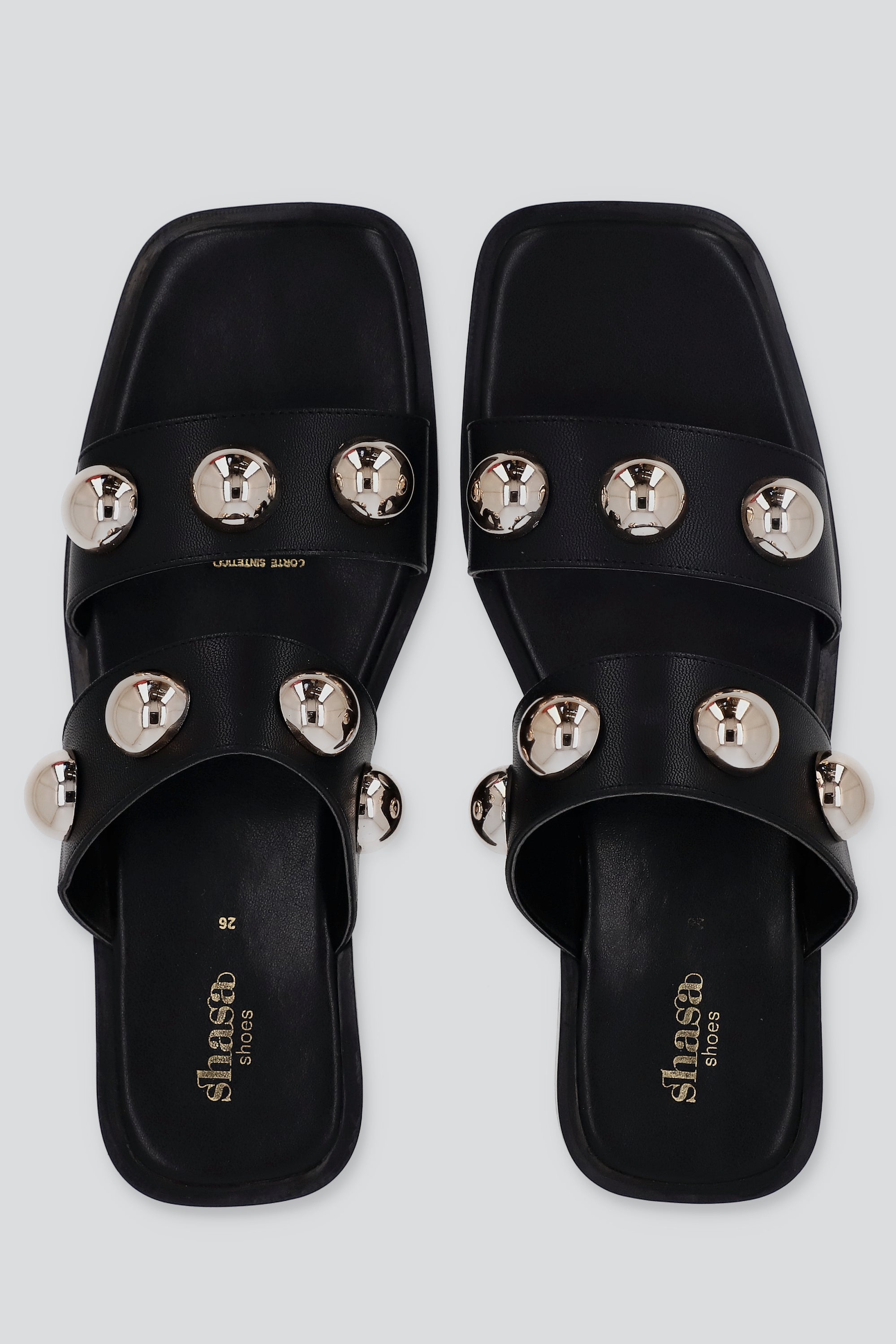 Sandalia dos tiras mega studs NEGRO