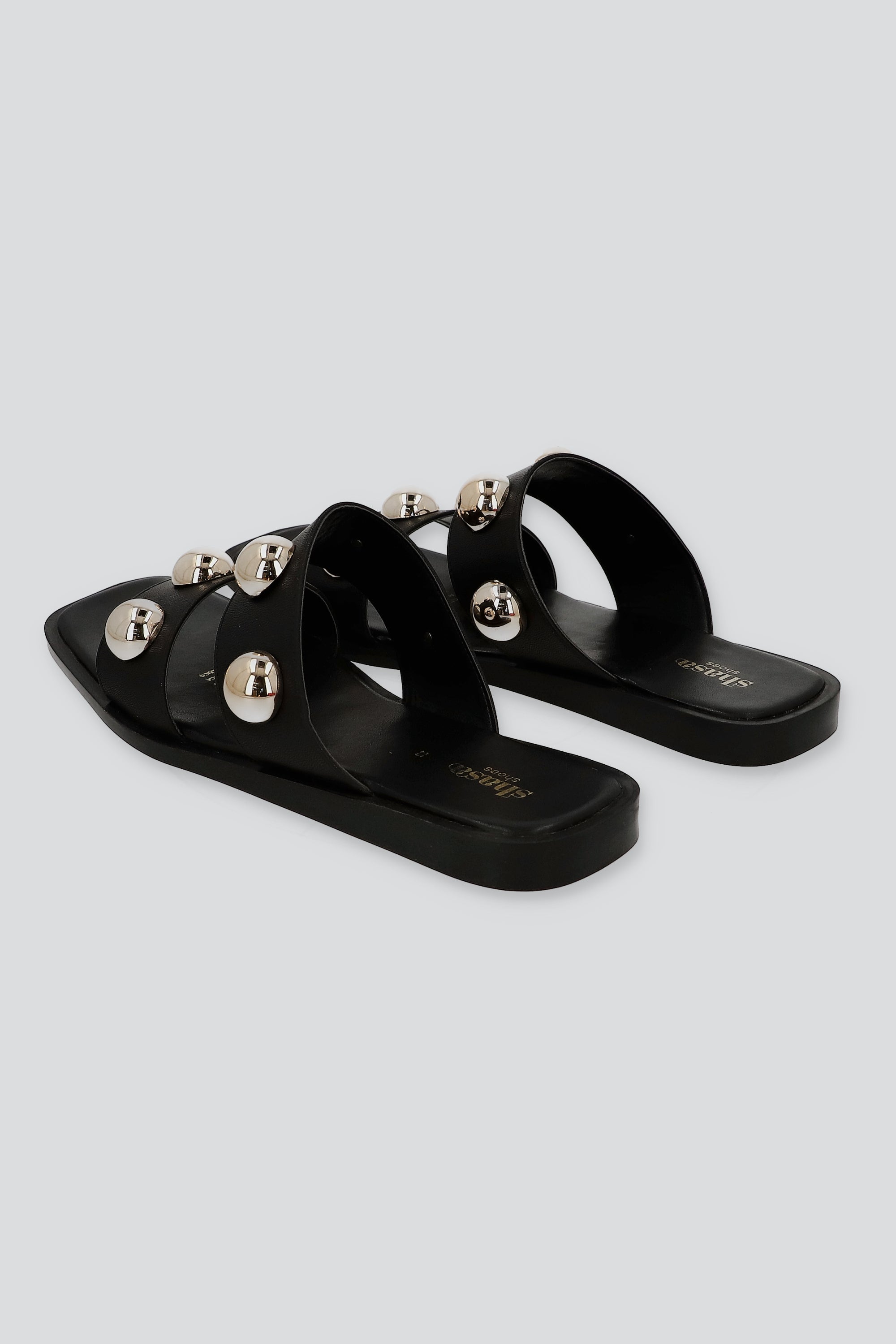 Sandalia dos tiras mega studs NEGRO