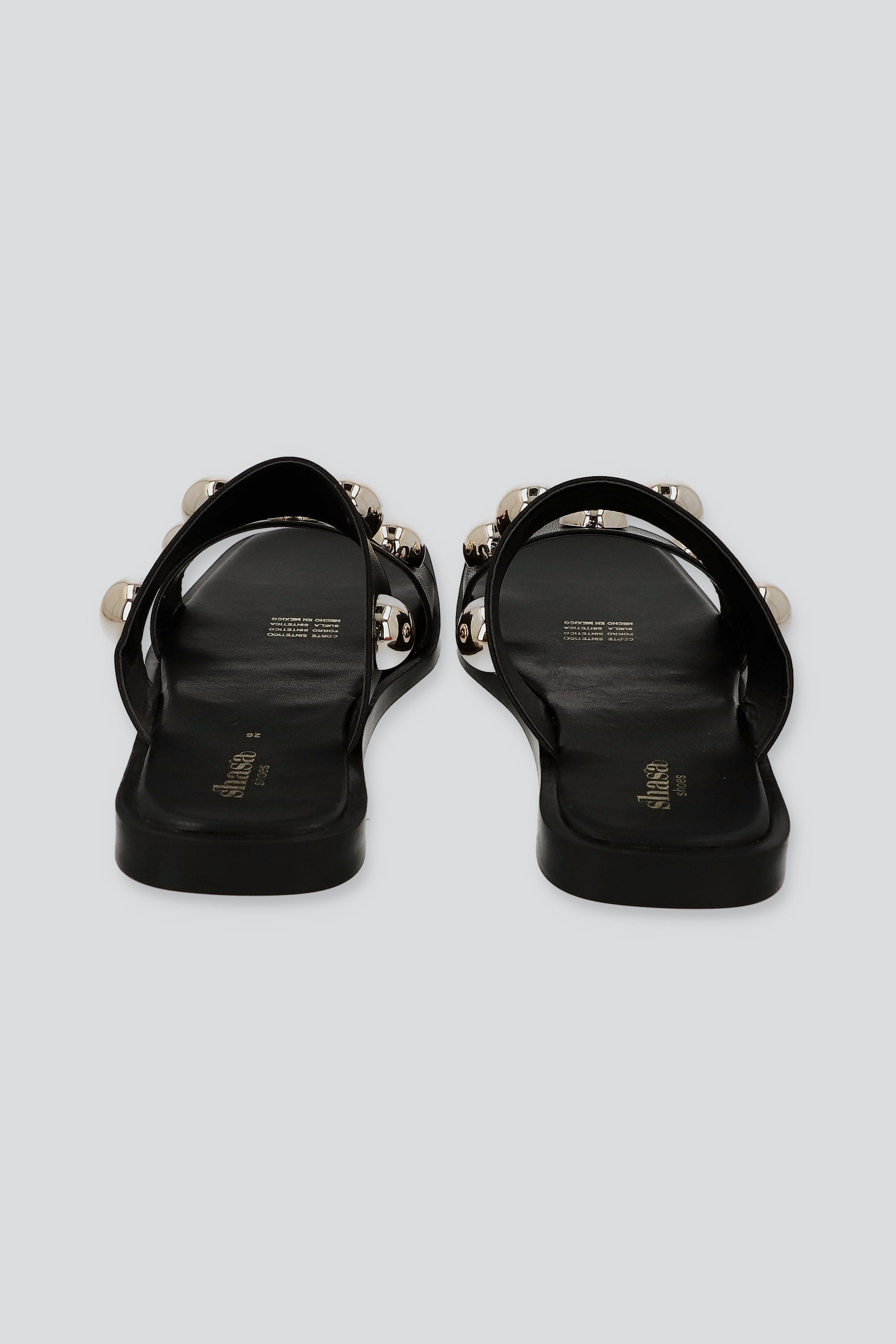 Sandalia dos tiras mega studs NEGRO