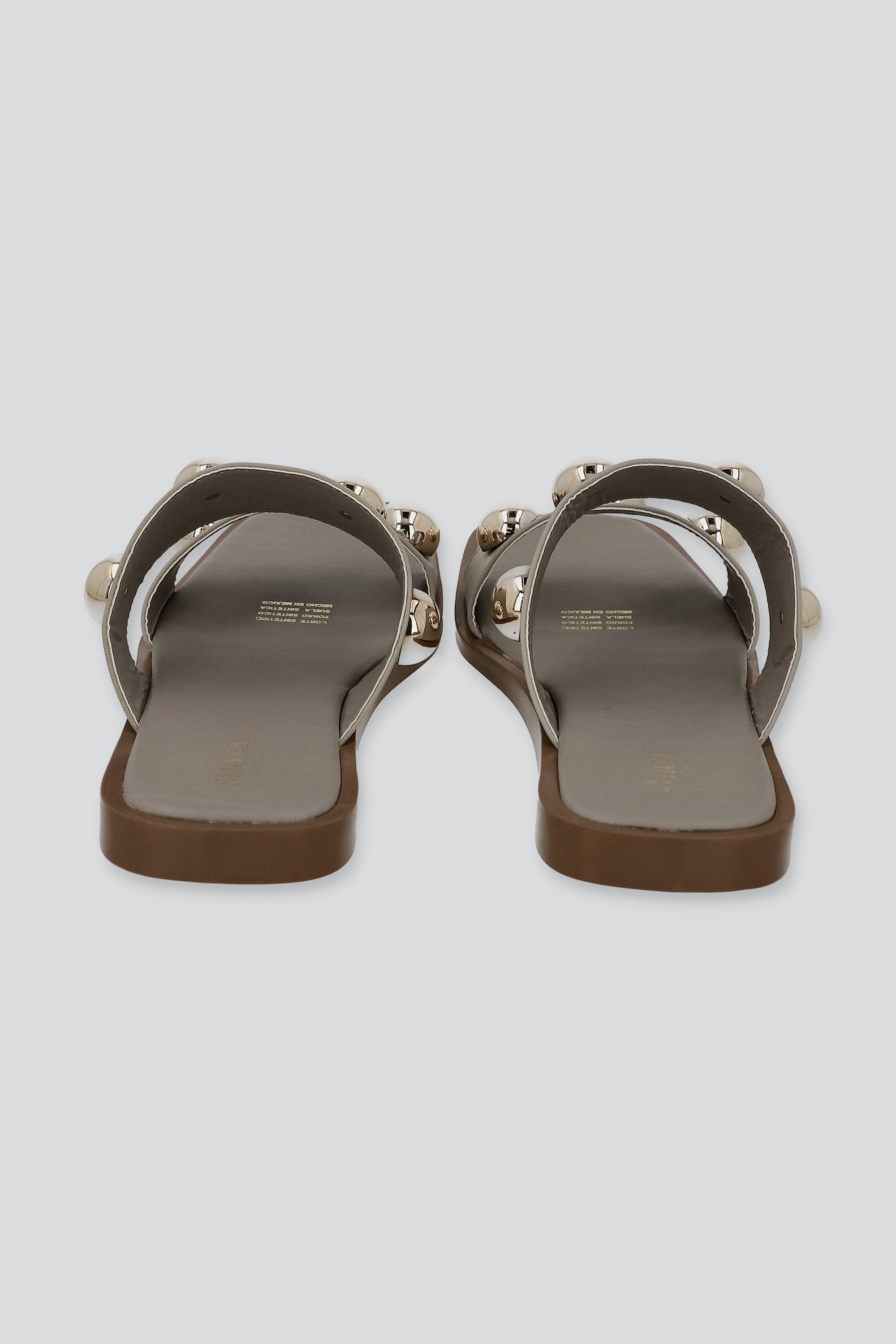 Sandalia dos tiras mega studs GRIS