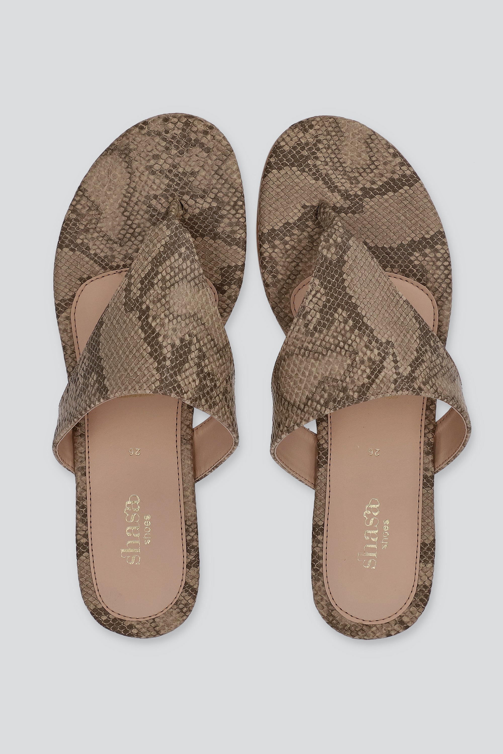 Sandalia pata de gallo serpiente BEIGE