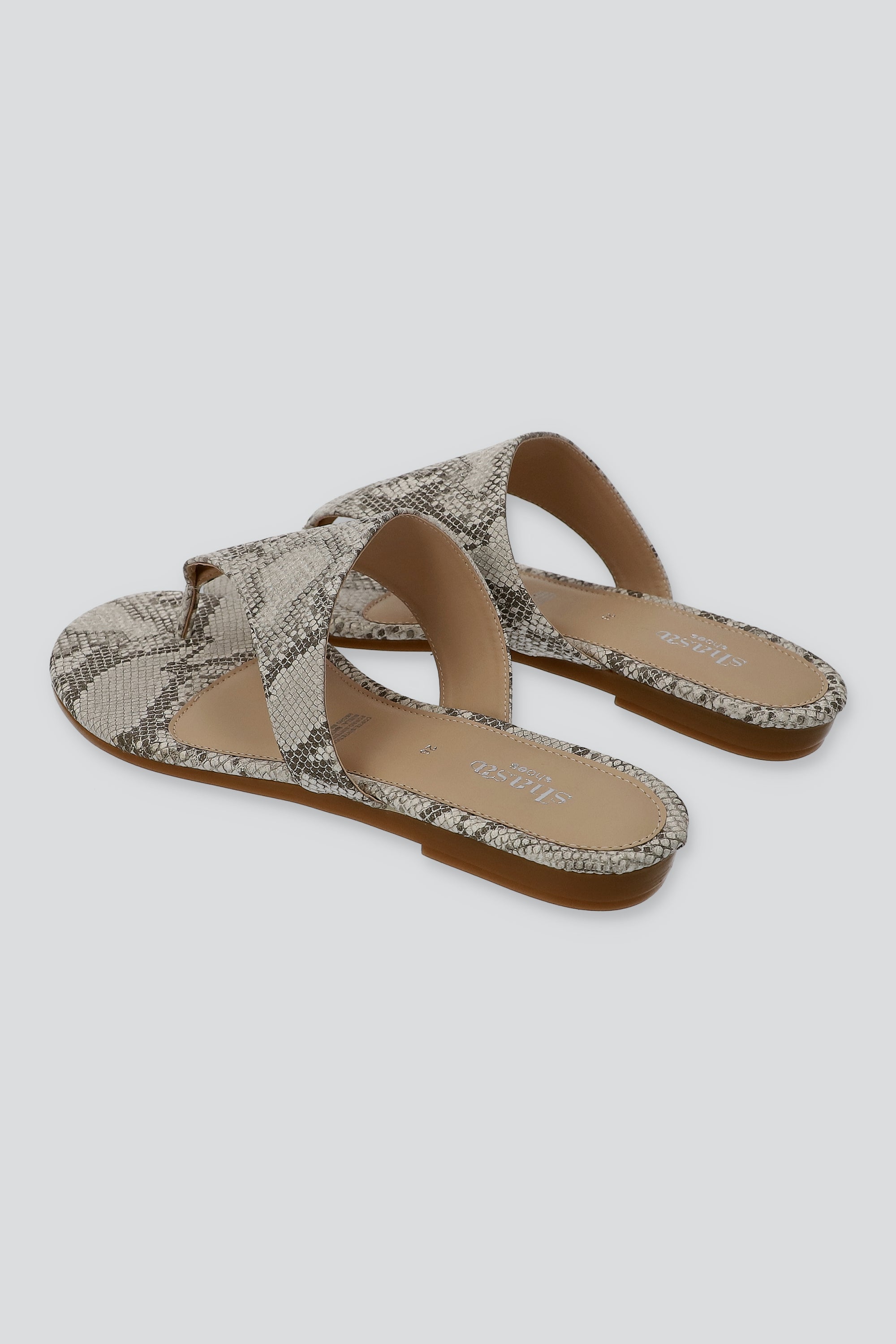 Sandalia pata de gallo serpiente GRIS