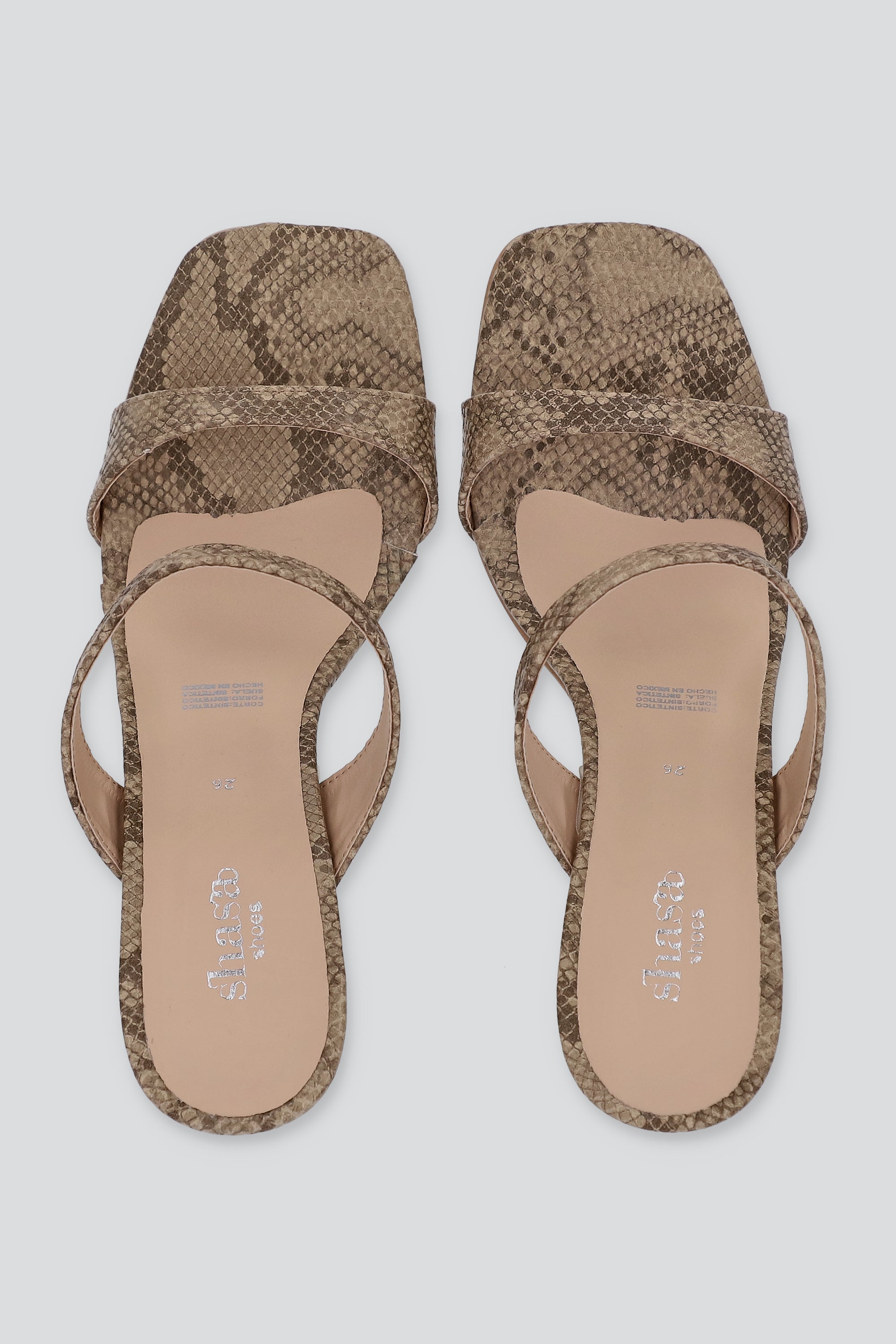 Tacon dos tiras serpiente BEIGE