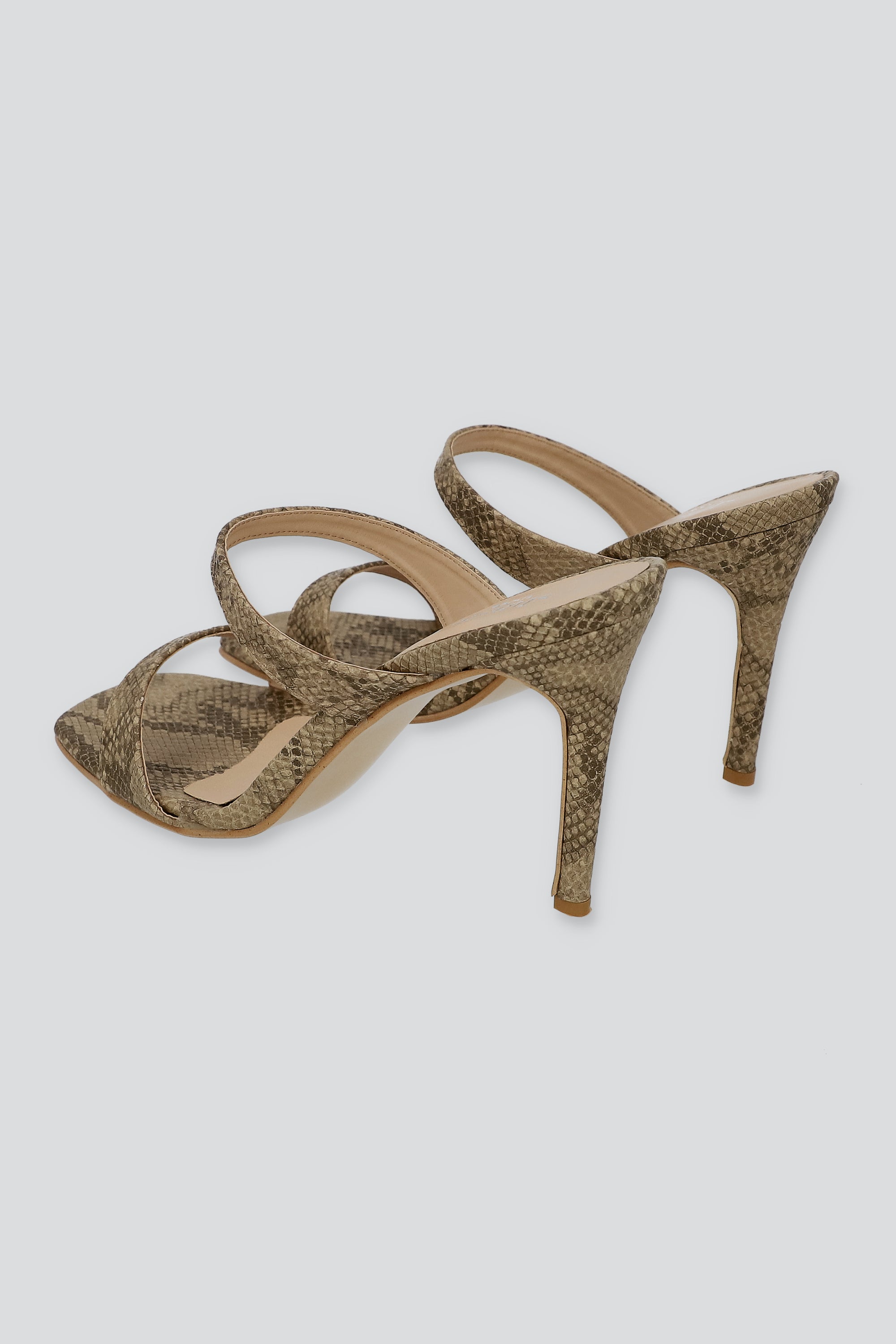 Tacon dos tiras serpiente BEIGE