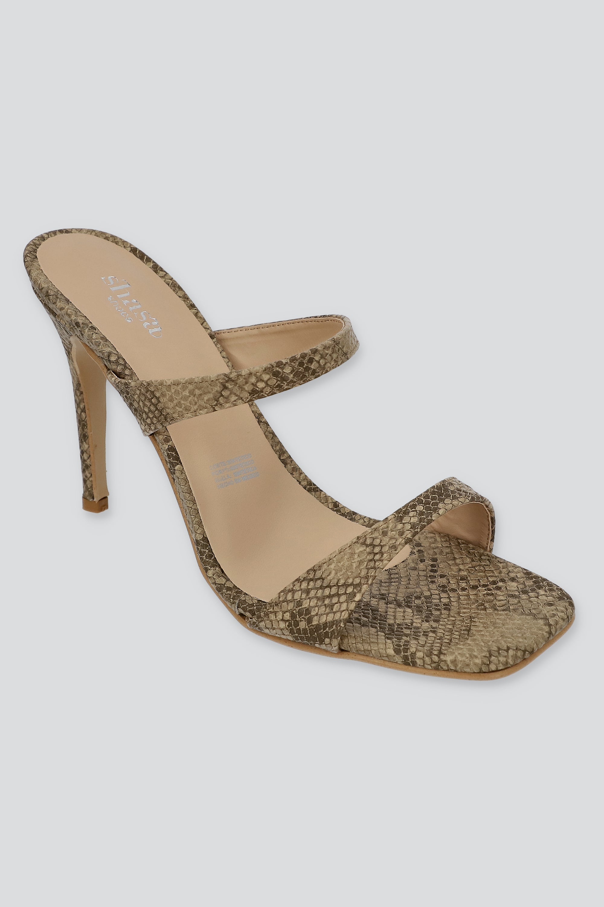Tacon dos tiras serpiente BEIGE
